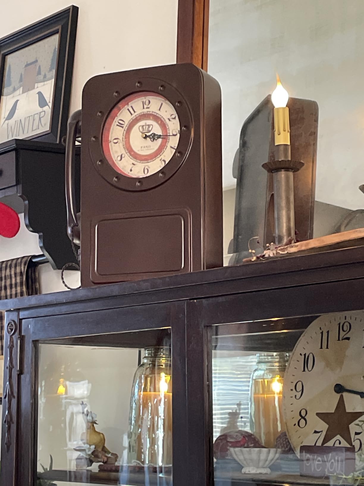Abdurey Retro Old Telephone Wall Clock with Hidden Safe | Battery Operated Quartz Metal Wall Clocks, Large Vintage Decor Clocks, for Farmhouse, Living Room(16