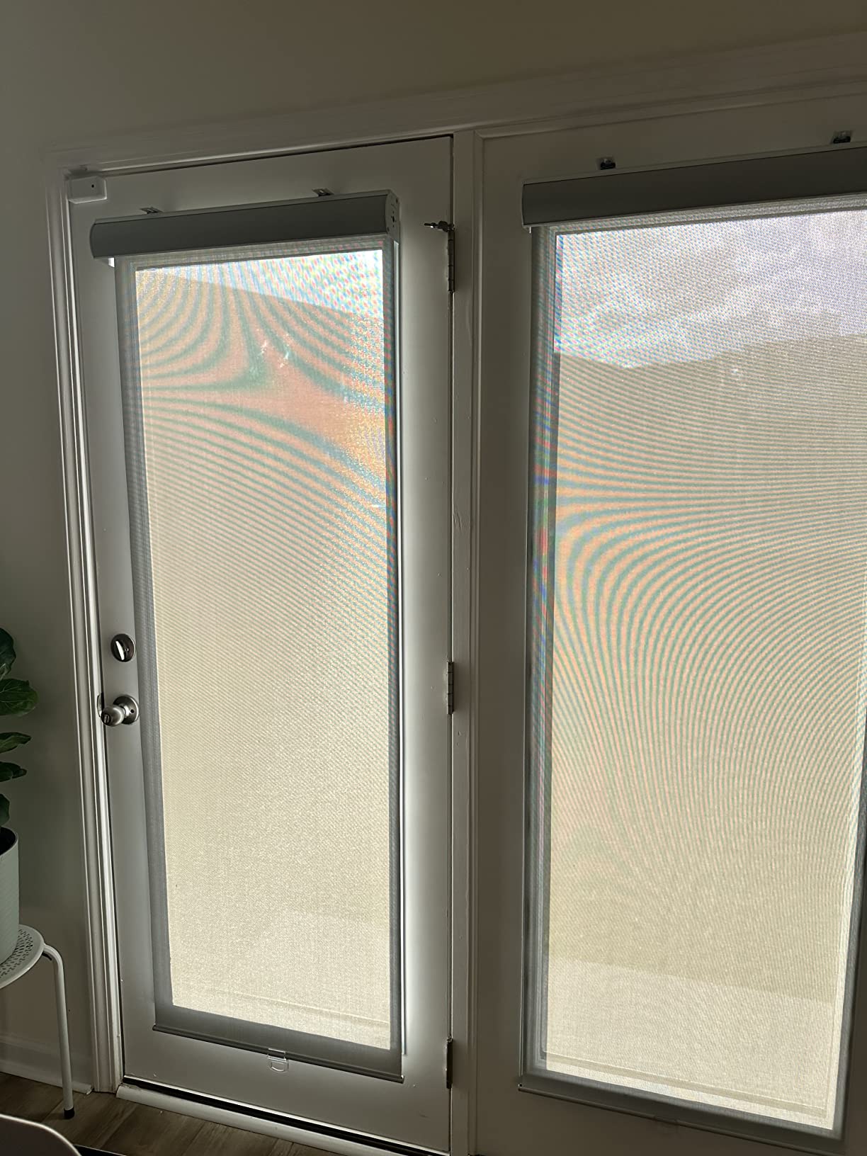 Persilux Custom Size Cordless Solar Blinds Roller Window Shades for Home, 3% Openness UV Protection Fire Retardant View Through Light Filtering Roller Blinds for Windows, Kitchen, Living Room White customer photo 1
