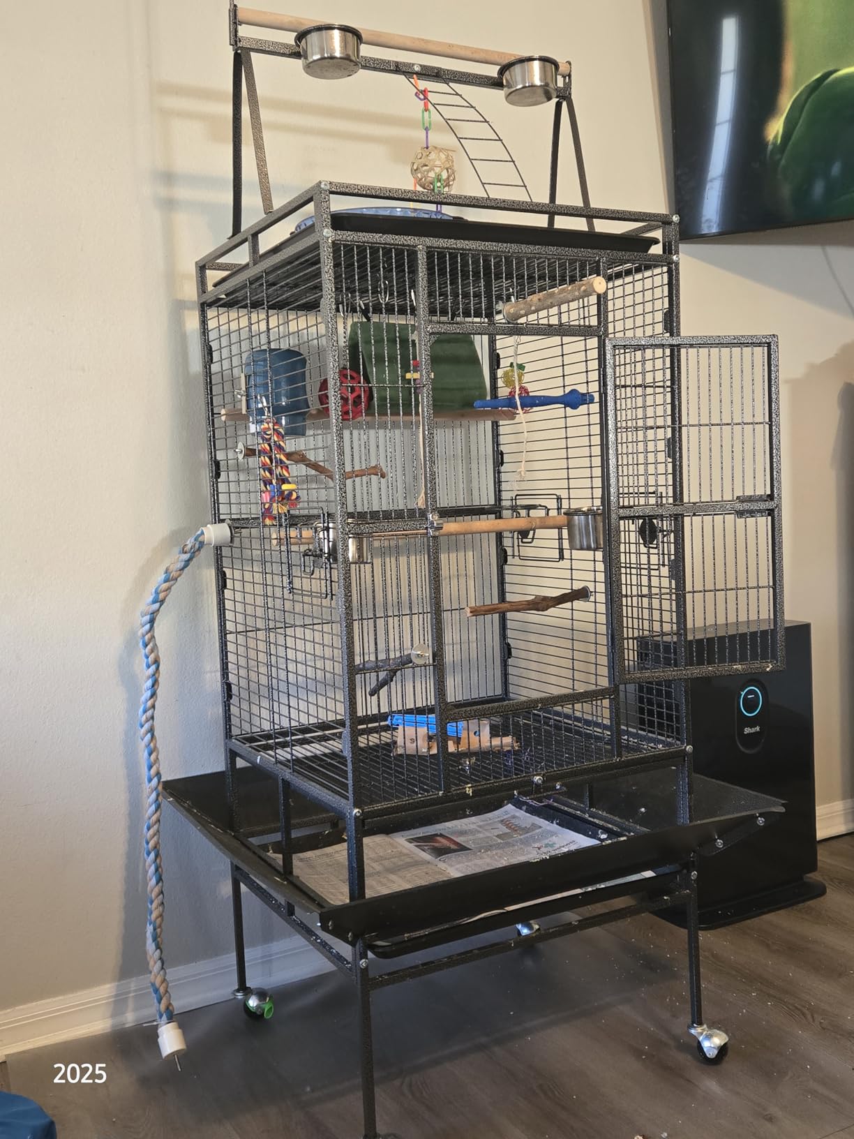 82 Inch Bird Cage, BOINN Bird Flight Cages with Rolling Stand & Bottom Tray, Wrought Iron Parrot Cage with PlayTop customer photo 1
