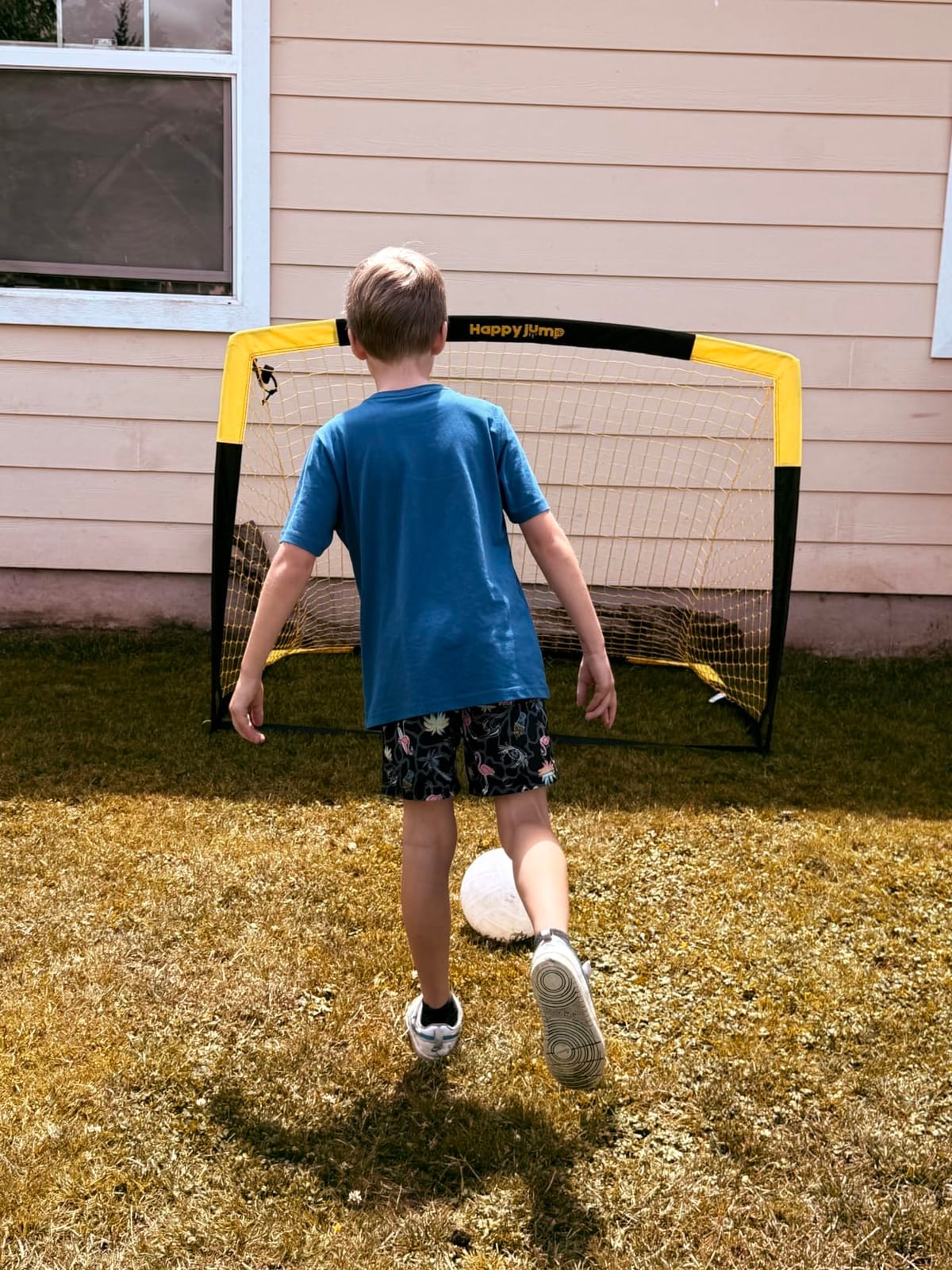 Happy Jump Portable Soccer Goal 7x5 & 5x3.6 FT, Large-Frame Training Net | Great for Kids Ages 6-14 Skill Development, Ideal for Backyard Park School Beach Indoor Outdoor, Easy Fold Durable Dacron Net customer photo 1
