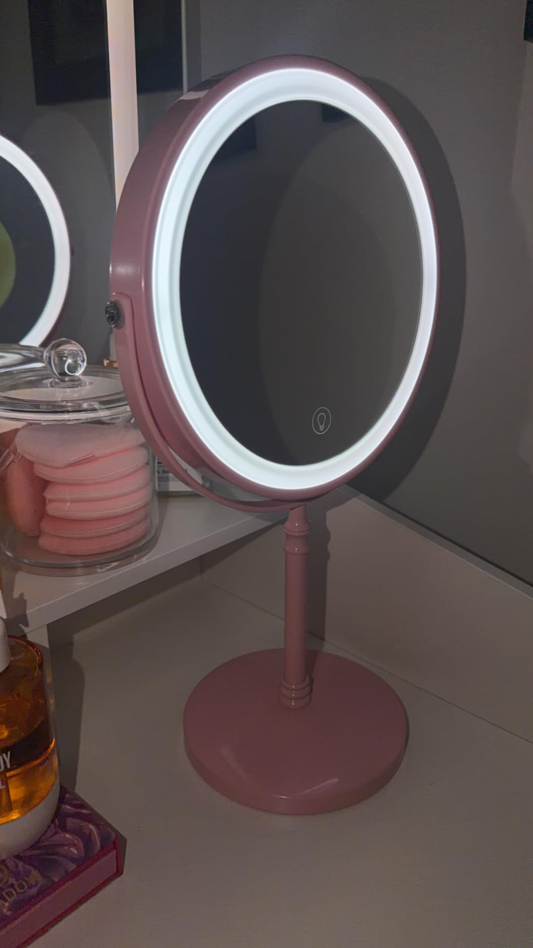 DEIOVWXS Makeup Mirror, Rechargeable Vanity Mirror with 3 Lights, 1X/10X | Adjustable Brightness, 3000mAh, Double-Sided, Gift for Mom, Women, Wife, Girls, Dorm Room Essential customer photo 1