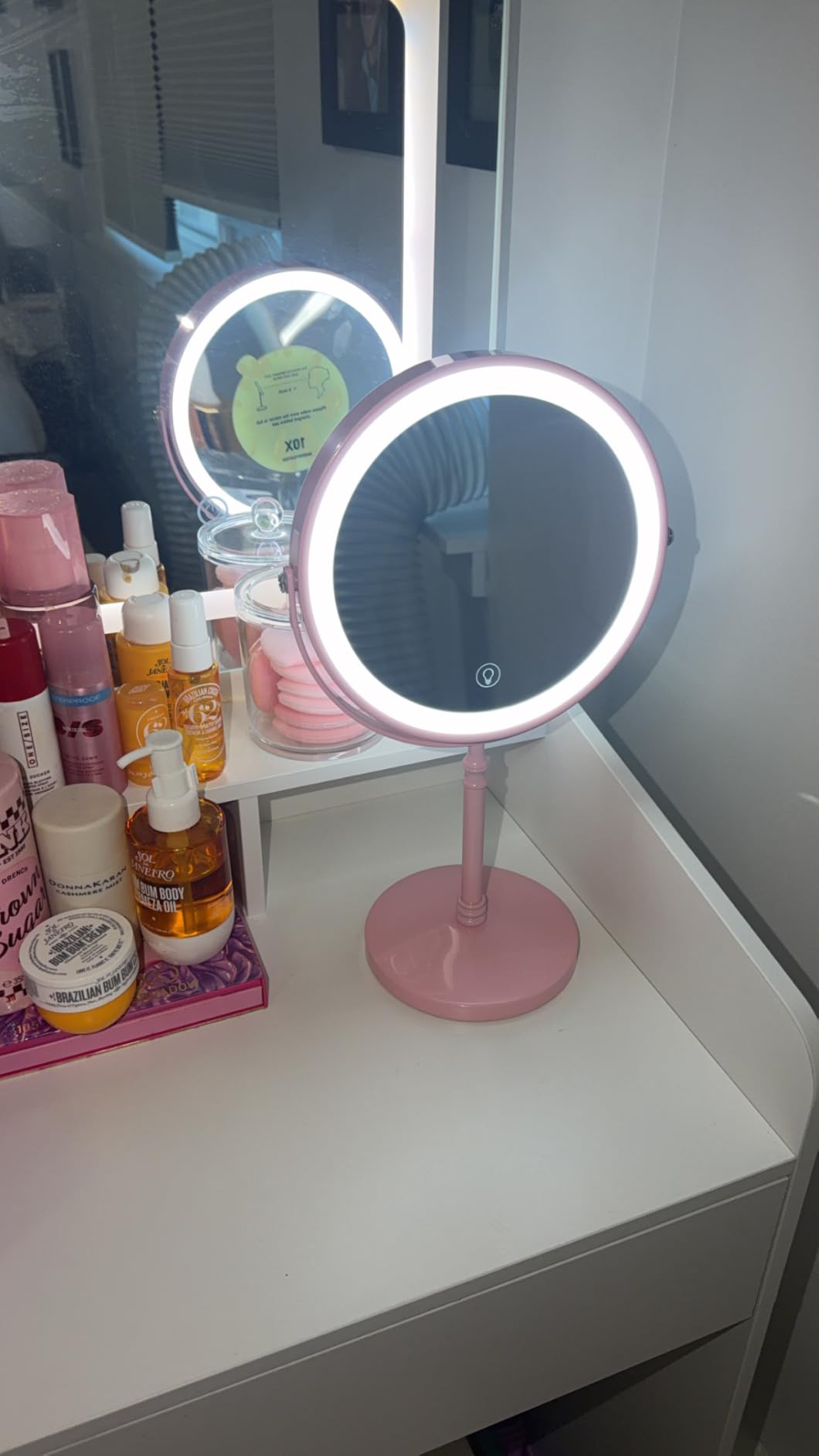DEIOVWXS Makeup Mirror, Rechargeable Vanity Mirror with 3 Lights, 1X/10X | Adjustable Brightness, 3000mAh, Double-Sided, Gift for Mom, Women, Wife, Girls, Dorm Room Essential customer photo 2