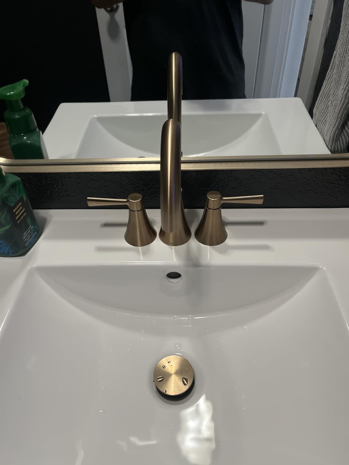 Moen 84023SRN Ronan 2-Handle Widespread Bathroom Faucet, Brushed Nickel, Spot Resist Finish, Modern Style customer photo 1