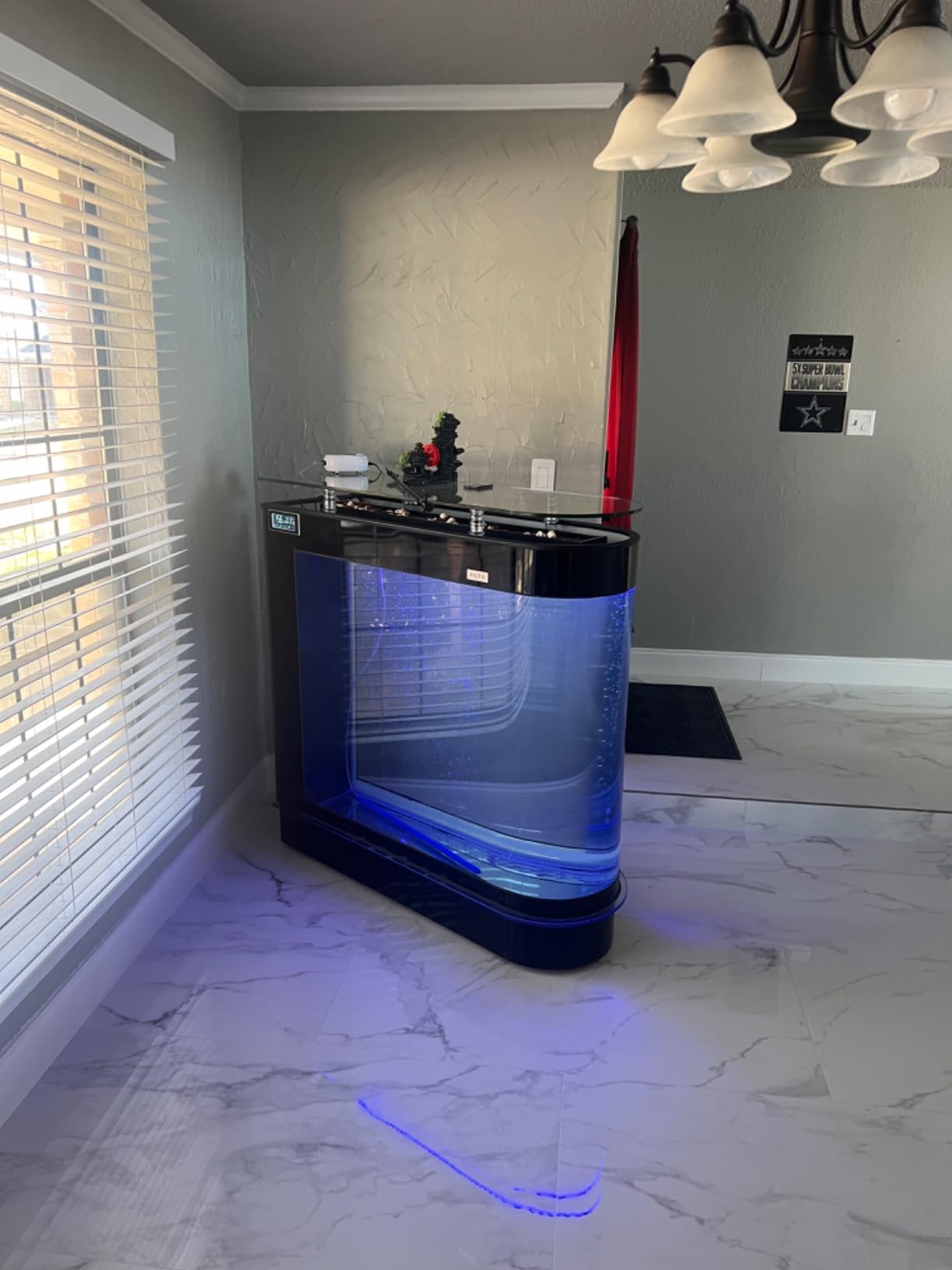 Black Fish Tank 124Gal LED Aquarium Kit Upright Fish Tank Large Glass Fishbowl Glsaa Bar for Patios Living Office Room and Kitchen customer photo 1