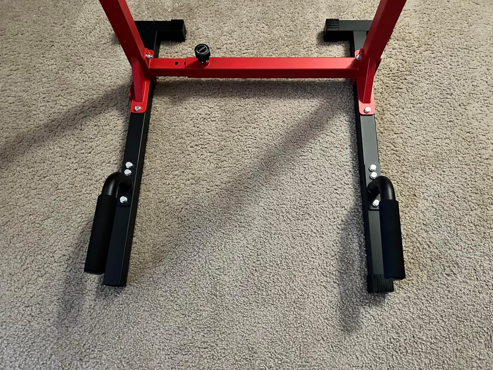 SELEWARE Adjustable Dip Bar Station, Home Gym Dip Stand | T Base with Rubber Feet, Anti Slip Design, Push Up Handles, Adjustable Width & Height, Supports Dips L Sits, 1000lbs Capacity customer photo 1