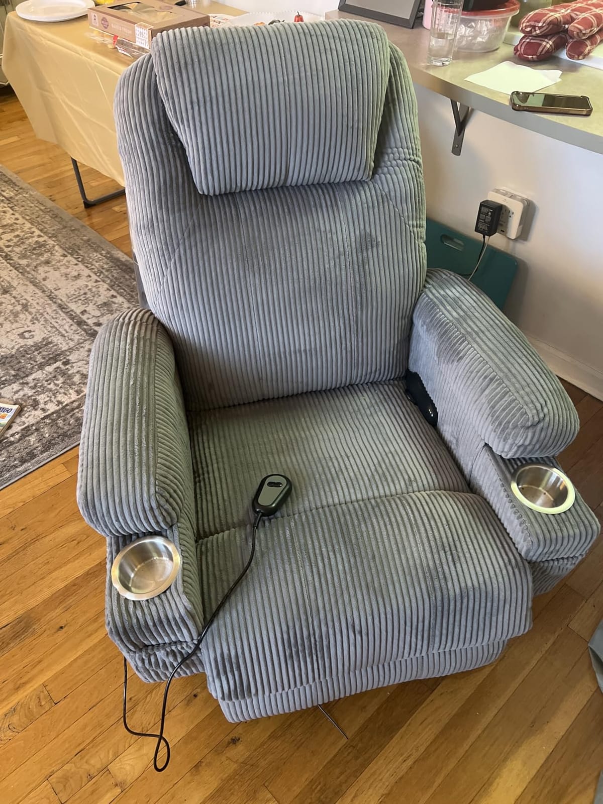 Flamaker Power Lift Recliner Chair Electric Lift Recliner for Elderly | Power Lift Recliner Chair with Cup Holders Side Pockets for Living Room (Leathaire, Light Black) customer photo 2
