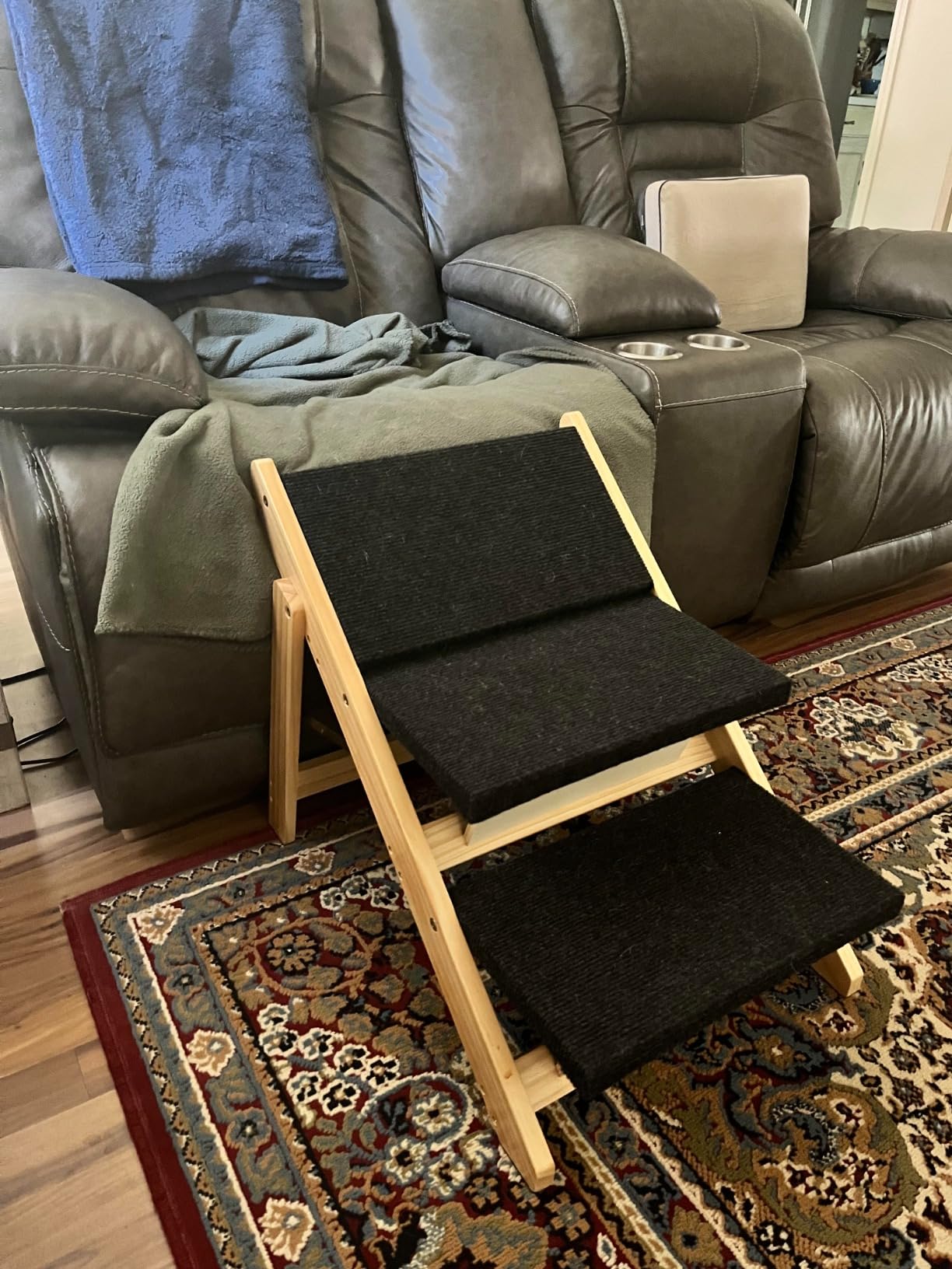 BRIKY 2-in-1 Dog Stairs/Ramp with 4 Steps | Foldable Dog Stairs for High Beds Cars Couch, Durable Wooden Pet Stairs for Small Medium Large Dogs, No Assembly Required customer photo 2