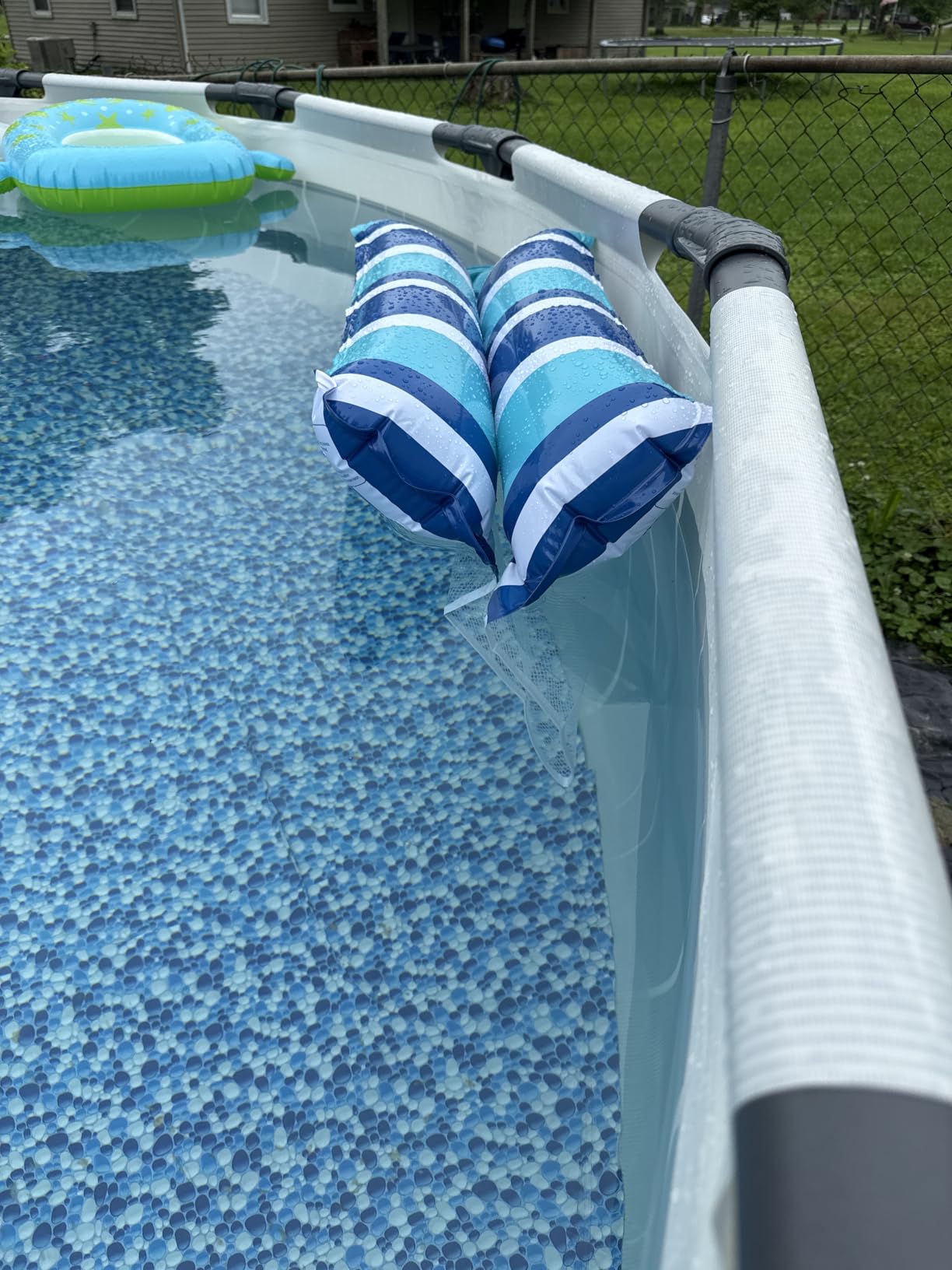 Zcaukya 4 Pack Inflatable Pool Float Hammocks, Blue/Pink/Green/Yellow - 4-in-1 Water Floating Mesh Chair, For Adults, Swimming Pool Drifter Saddle Lounge, For Summer Events Pool Parties customer photo 2