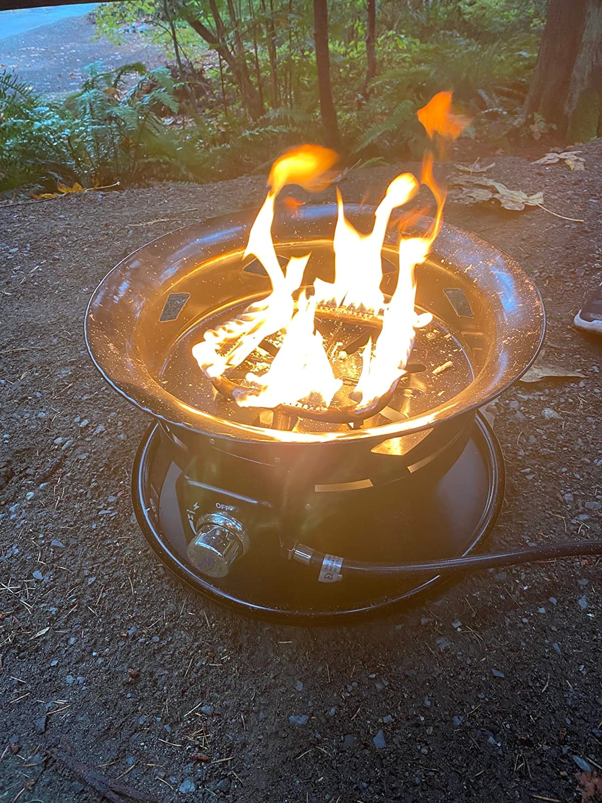 Flame King Smokeless Propane Fire Pit, 24-inch Portable Firebowl, 58K BTU with Self Igniter, Cover, & Carry Straps for RV, Camping, & Outdoor Living customer photo 1