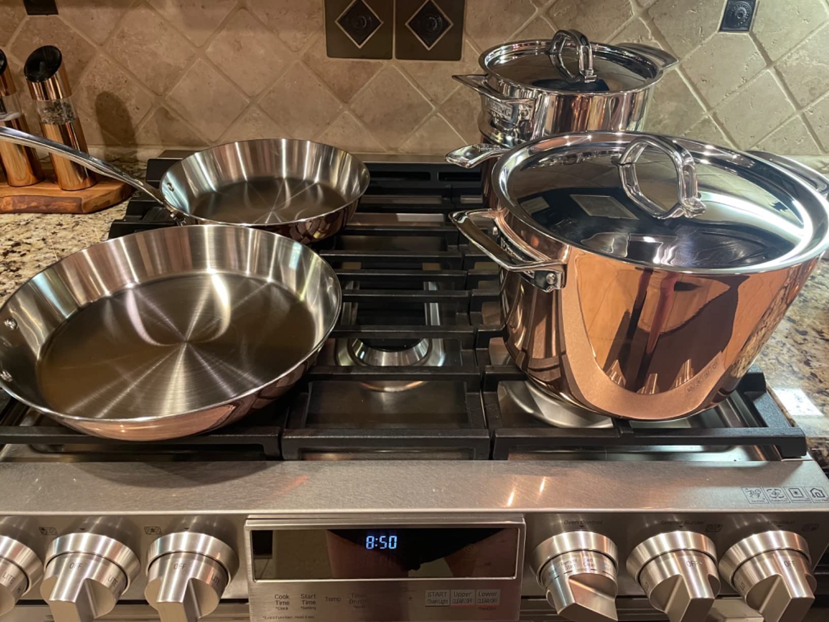 Viking Contemporary 4-Ply Pots and Pan Set, 9 Piece Copper Kitchen Cookware with Metal Lids customer photo 1