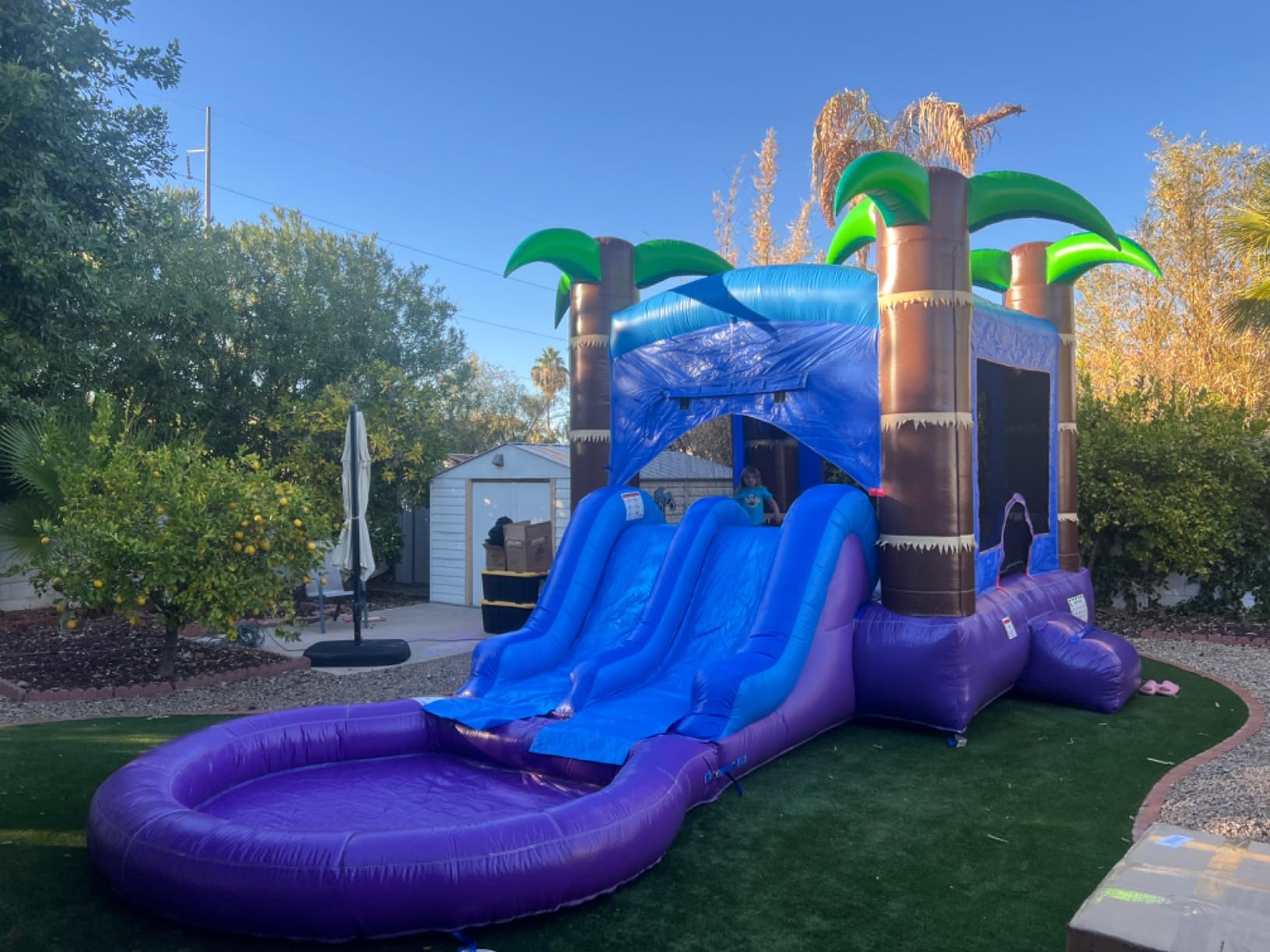 HeroKiddo 26x14 Enchanted Forest Inflatable Bounce House Dual Slide Pool | 100% Commercial Reinforced PVC, 3 in 1 Bounce House Dual Slide with Pool, 360 Degree Visibility Wet & Dry Use for Backyard customer photo 1