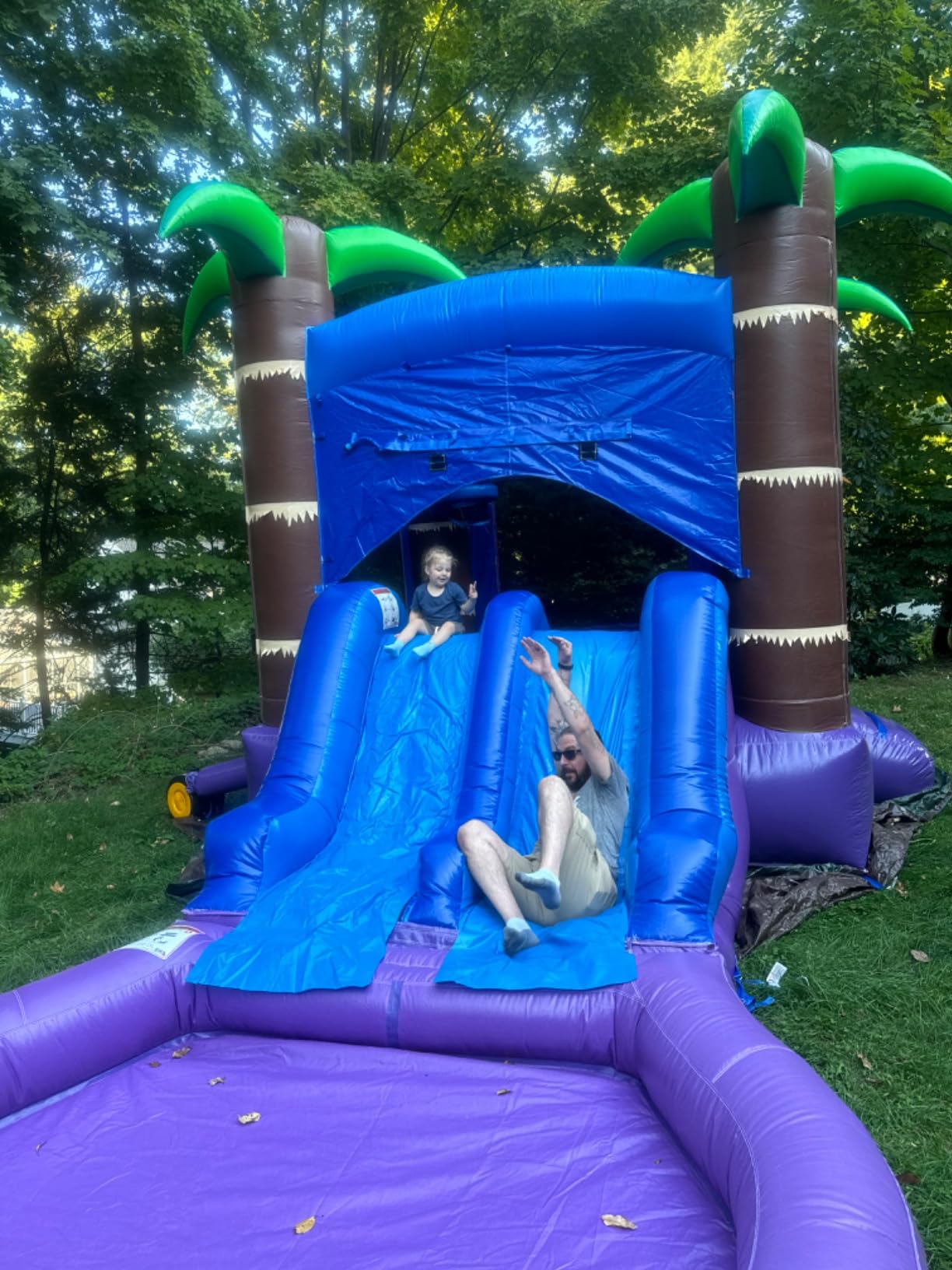 HeroKiddo 26x14 Enchanted Forest Inflatable Bounce House Dual Slide Pool | 100% Commercial Reinforced PVC, 3 in 1 Bounce House Dual Slide with Pool, 360 Degree Visibility Wet & Dry Use for Backyard customer photo 2
