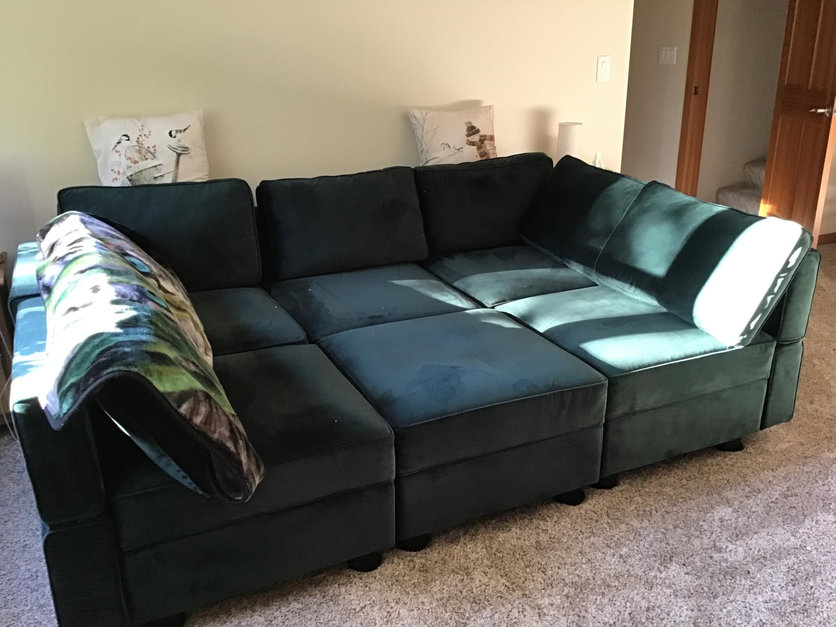 Belffin Modular Velvet Sectional Sofa with Chaise Lounge Sectional Sleeper Sofa with Storage Chaise Bed Couch for Living Room Grey customer photo 2