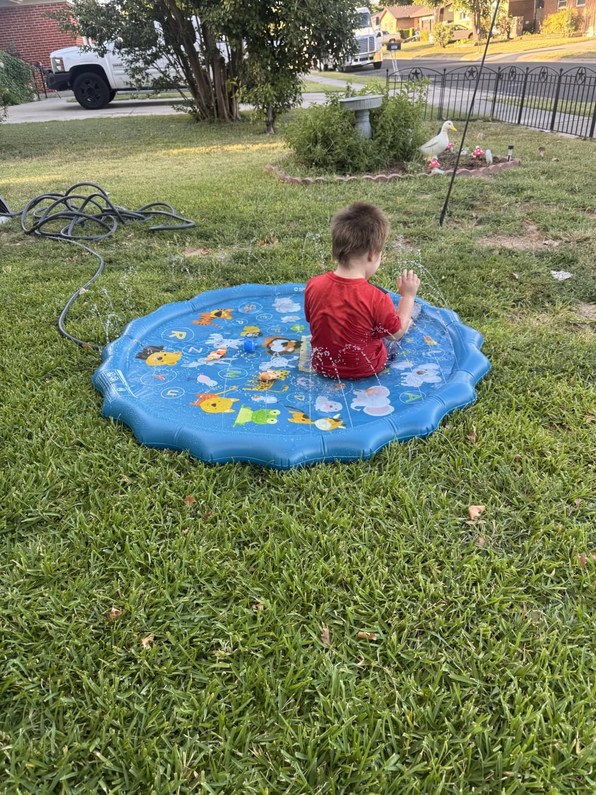 SplashEZ 89'' Extra Large Splash Pad for Kids & Dogs Great Outdoor Toys for Toddlers 1-3 & Kids Ages 4-8, Baby Pool for Backyard Sprinkler, Pool Plastic Dog Water Summer Toys customer photo 2