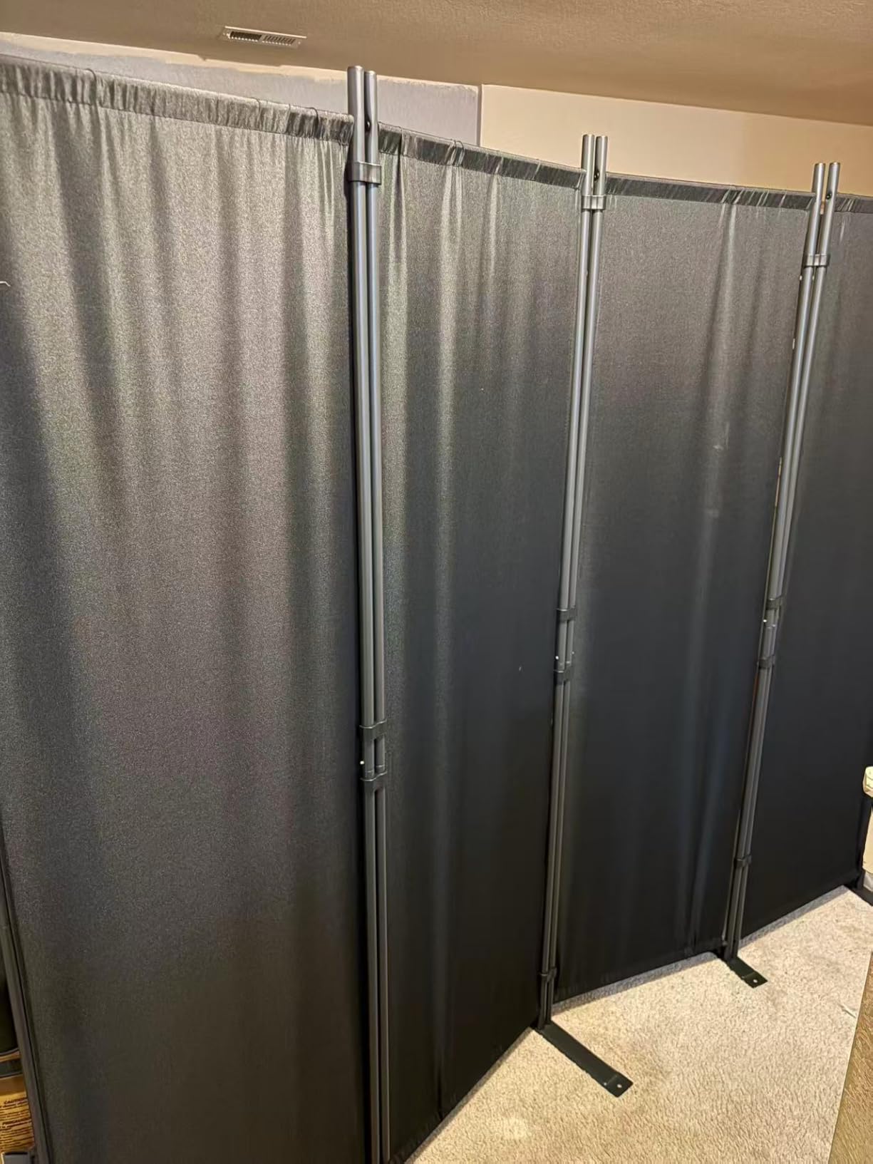 Room Divider 6FT Portable Room Dividers and Folding Privacy Screens, Fabric Divider for Room Separation, Partition Room Dividers Freestanding Wall Divider Screen Studio (Black, 4 Panel-88'') customer photo 1