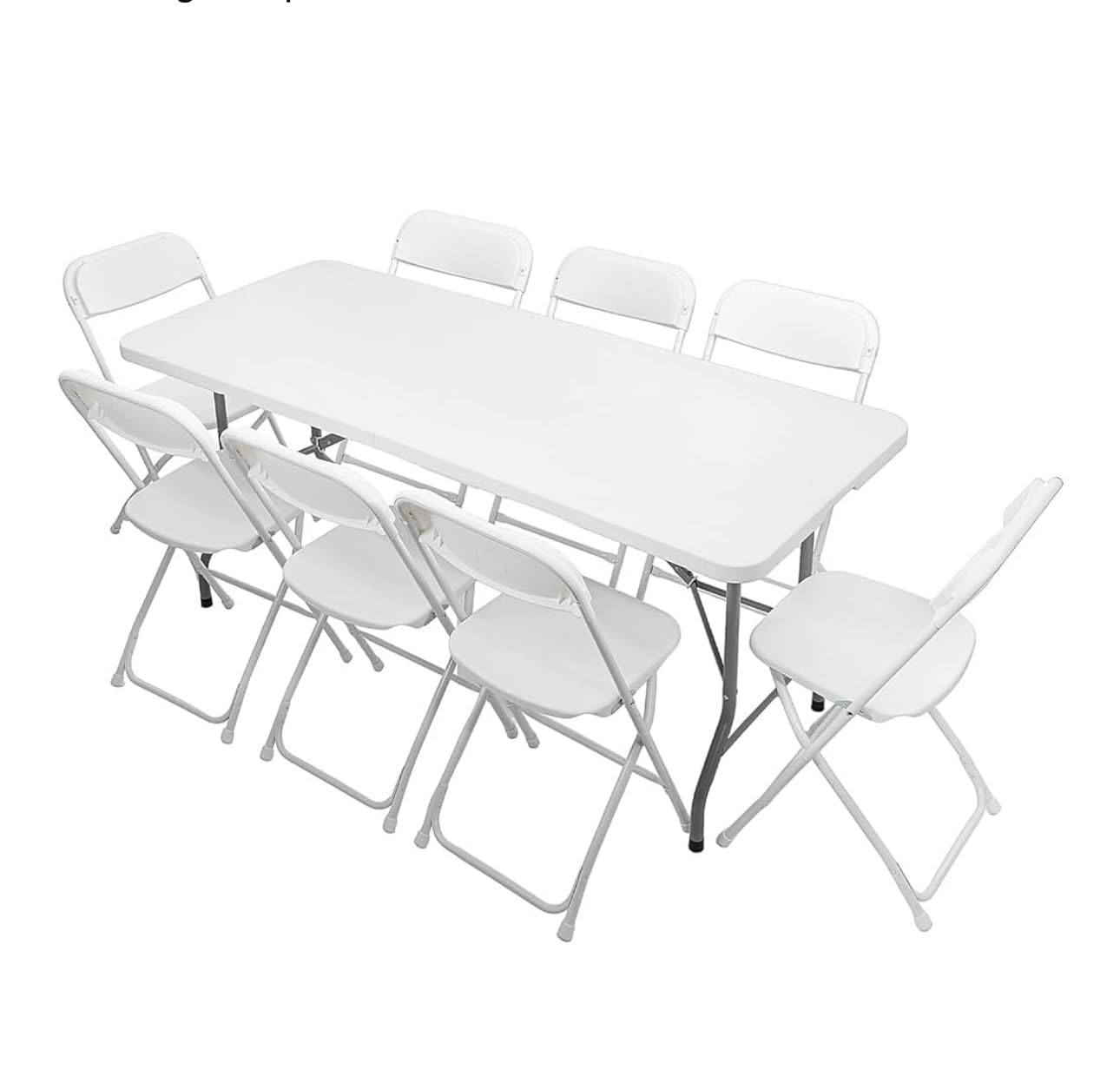 Set of 10, White Plastic Folding Chairs Steel Frame Commercial 650LB High Weight Capacity Event Chair Lightweight for Office Wedding Party Picnic Kitchen Dining Church School - 10 customer photo 2