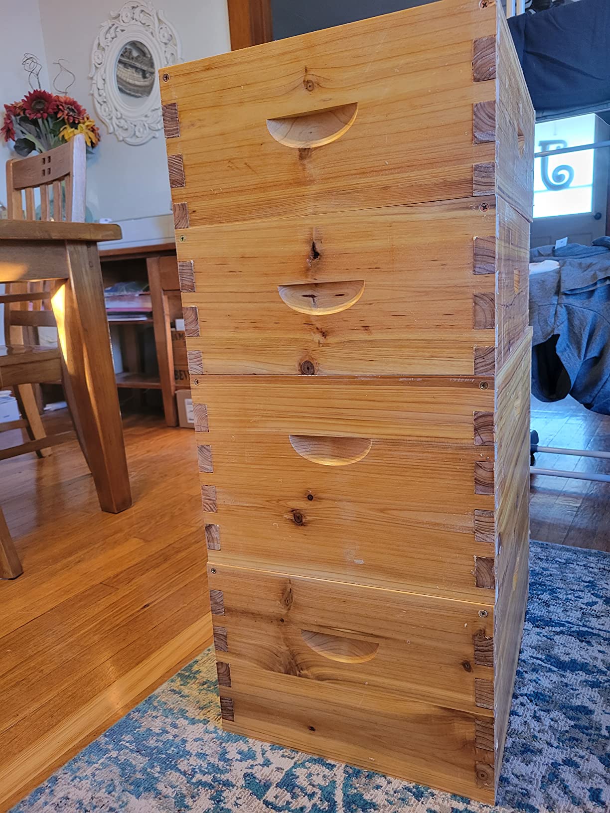 MayBee 8-Frame Langstroth Beehive Dipped in Beeswax, Complete Bee Hives and Supplies Starter Kit Includes 2 Deep Hive Bee Box and 2 Bee Hive Super with Beehive Frames and Foundation customer photo 1