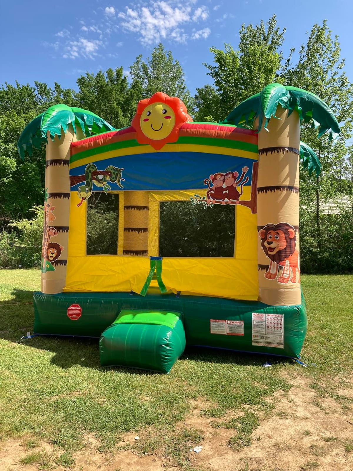 Pogo Bounce House Commercial Inflatable Jump Castle & Blower Building Block | Heavy-Duty 15oz PVC Vinyl in Stress Areas, Jump Castle w/ Stakes & Storage Bag, 13' L x 12' W x 14.5' H, 700lb Capacity customer photo 2