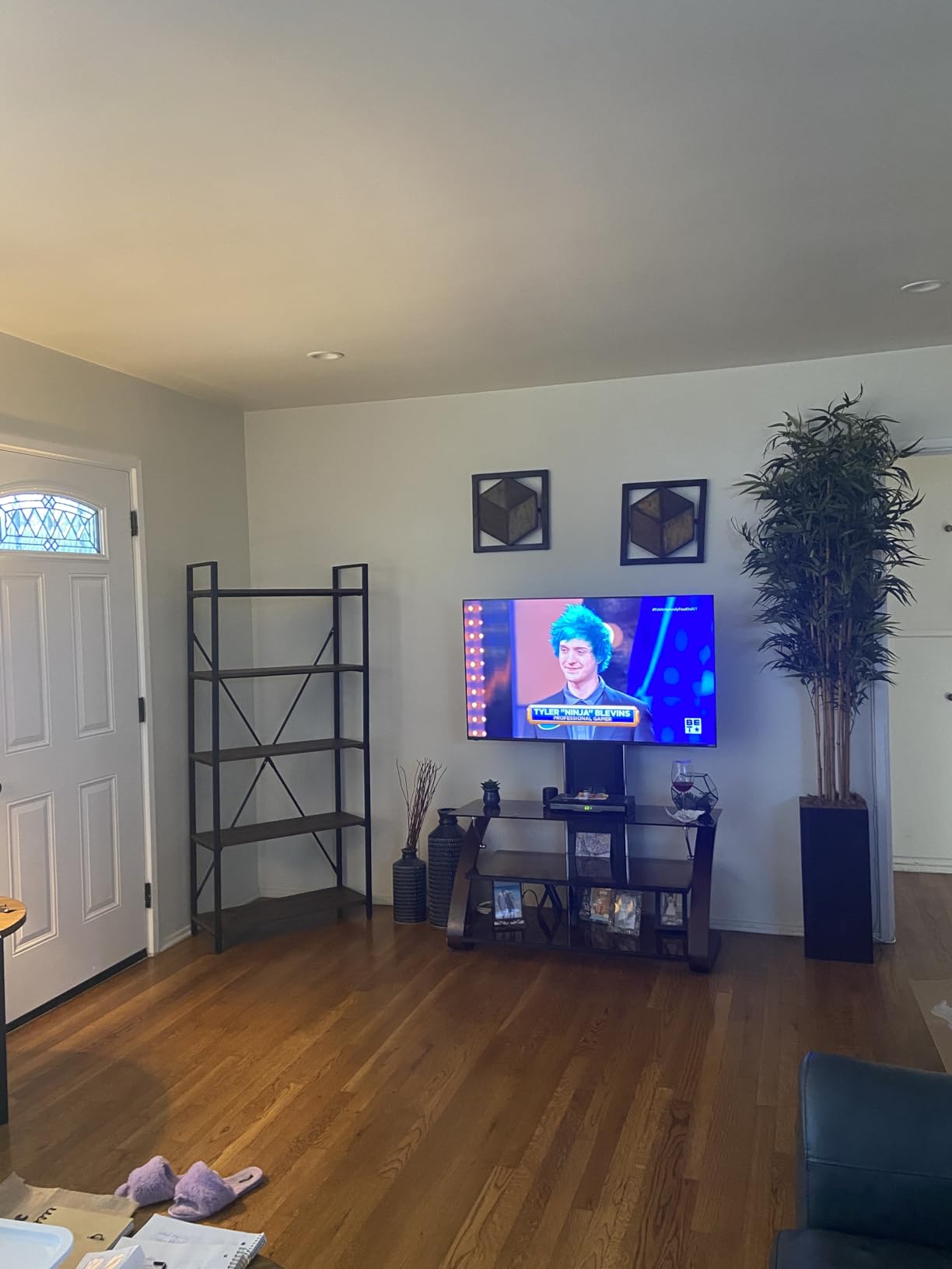 Industrial Bookshelf, Etagere Bookcases and Book Shelves 5 Tier, Rustic Wood and Metal Shelving Unit (Rustic Oak) customer photo 1