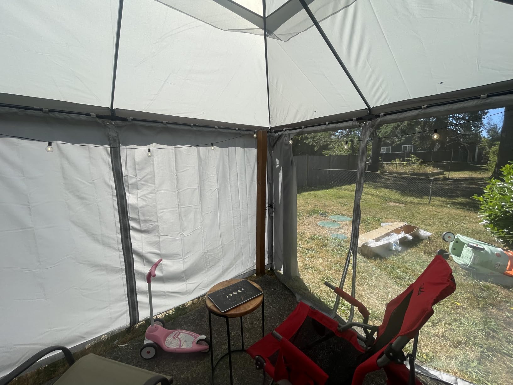 LAUSAINT HOME 10x13 Gazebo Canopy, Upgraded Metal Frame Heavy Duty Patio Canopy Tent Shelter with Double Roofs, Mosquito Nettings and Privacy Screens for Backyard, Garden, Lawn, Khaki customer photo 2
