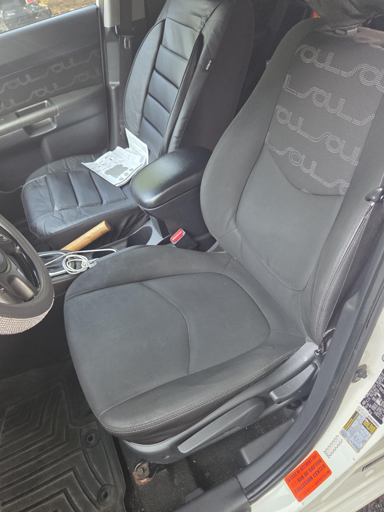 CAR PASS Leather Seat Covers Full Set Universal Water Resistant 3D Foam Back Support, Luxury Comfort Automotive 5 Seat Covers All Season Fit for SUV,Sedan,Van, Airbag Compatible Elegance(Pure Black) customer photo 1