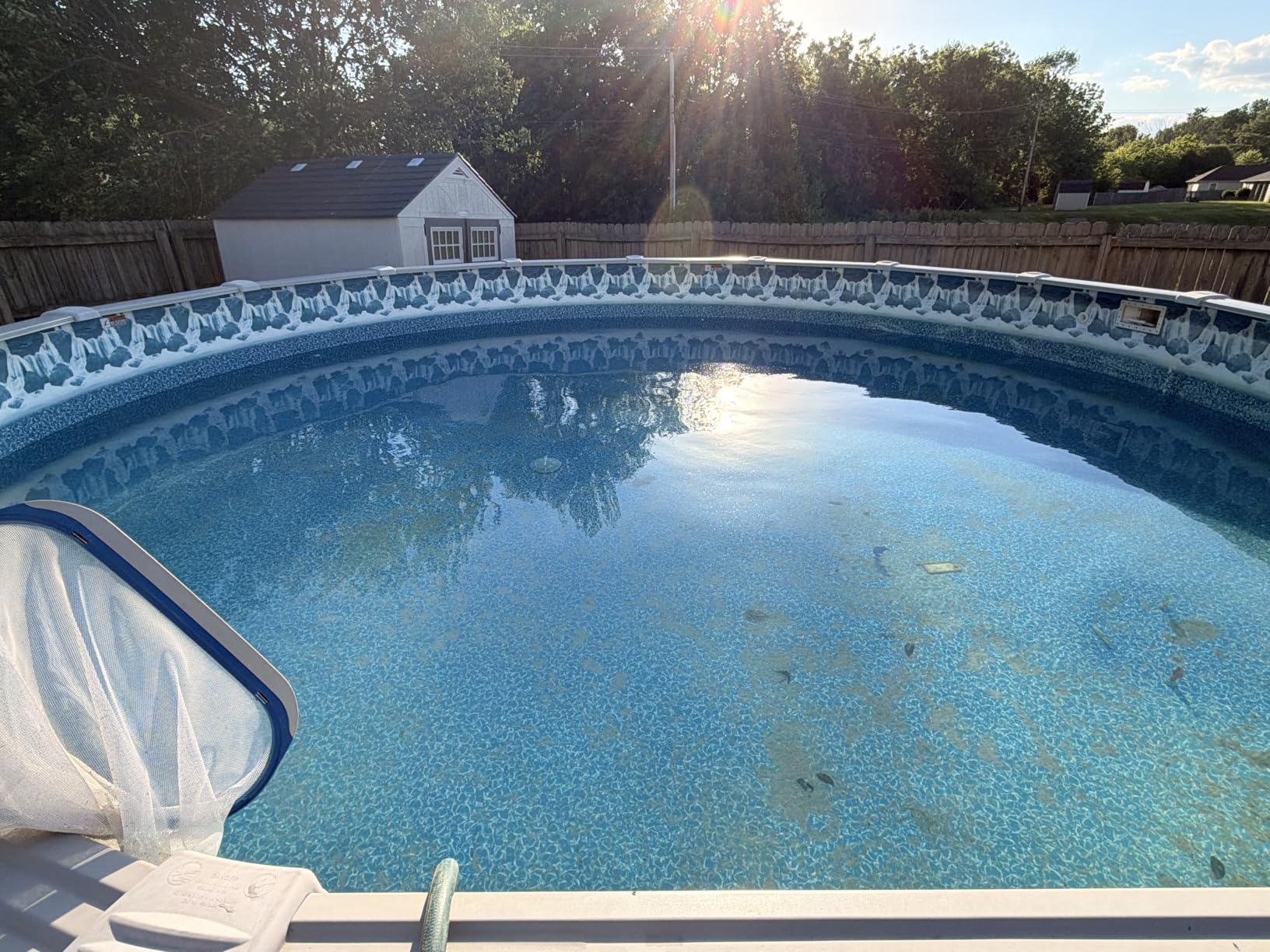 24 ft Round Pool Cover for Above Ground Pools, Above Ground Pool Cover, Swimming Pool Cover, Winter Pool Cover, Keeps Out Debris, Cold and UV Resistant, Supreme Mesh, Navy Blue customer photo 2