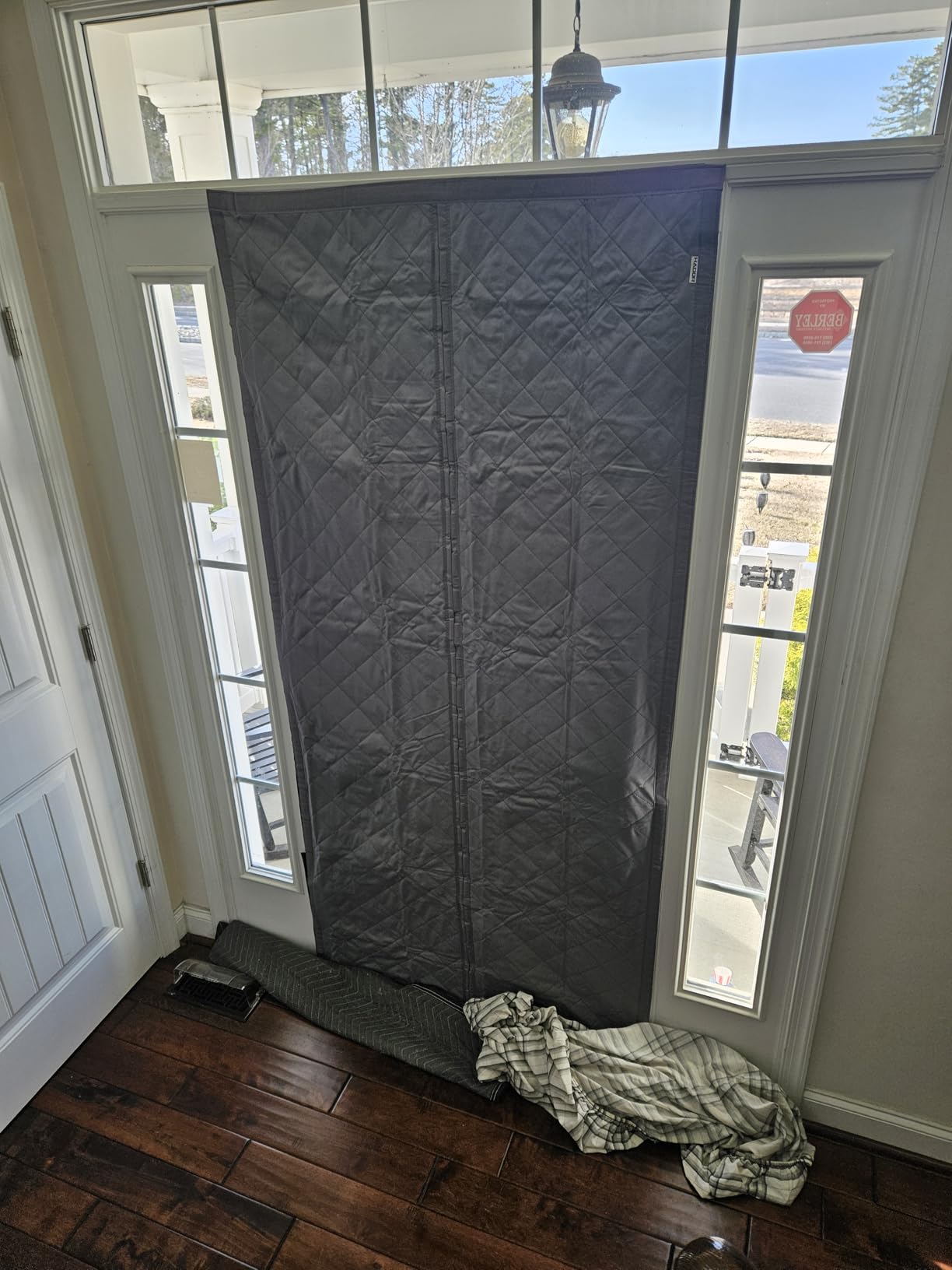 RYB HOME Thick Quilted Thermal Curtains for Winter Insulated, W48 x L96 | Room Divider, Energy Saving, Window Treatment, for Bedroom Living Room, Waterproof & Stain-Resistant, Summer, Grey, 1 Panel customer photo 2