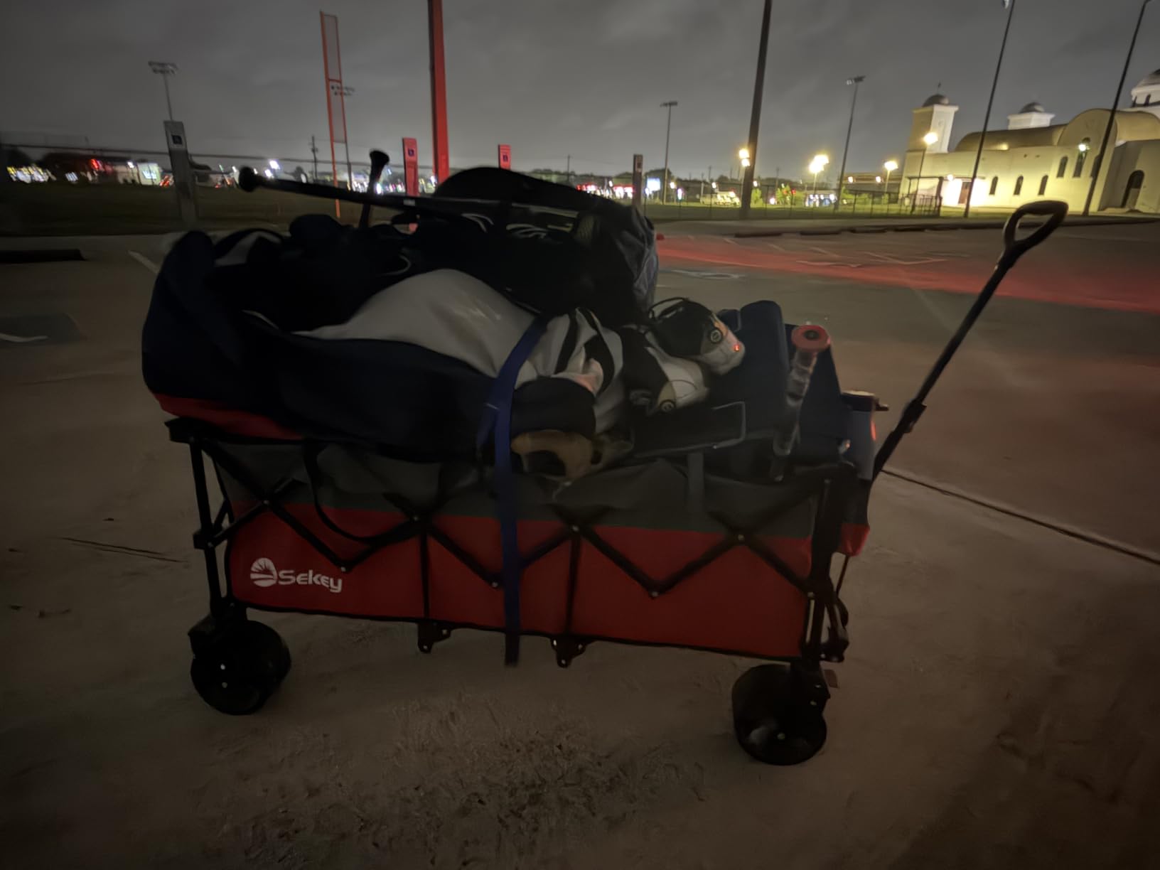 Sekey 300L Extended Collapsible Wagon, 660 lb Capacity, 48 in Long | Extra-large foldable wagon cart with all-terrain wheels with brakes customer photo 1