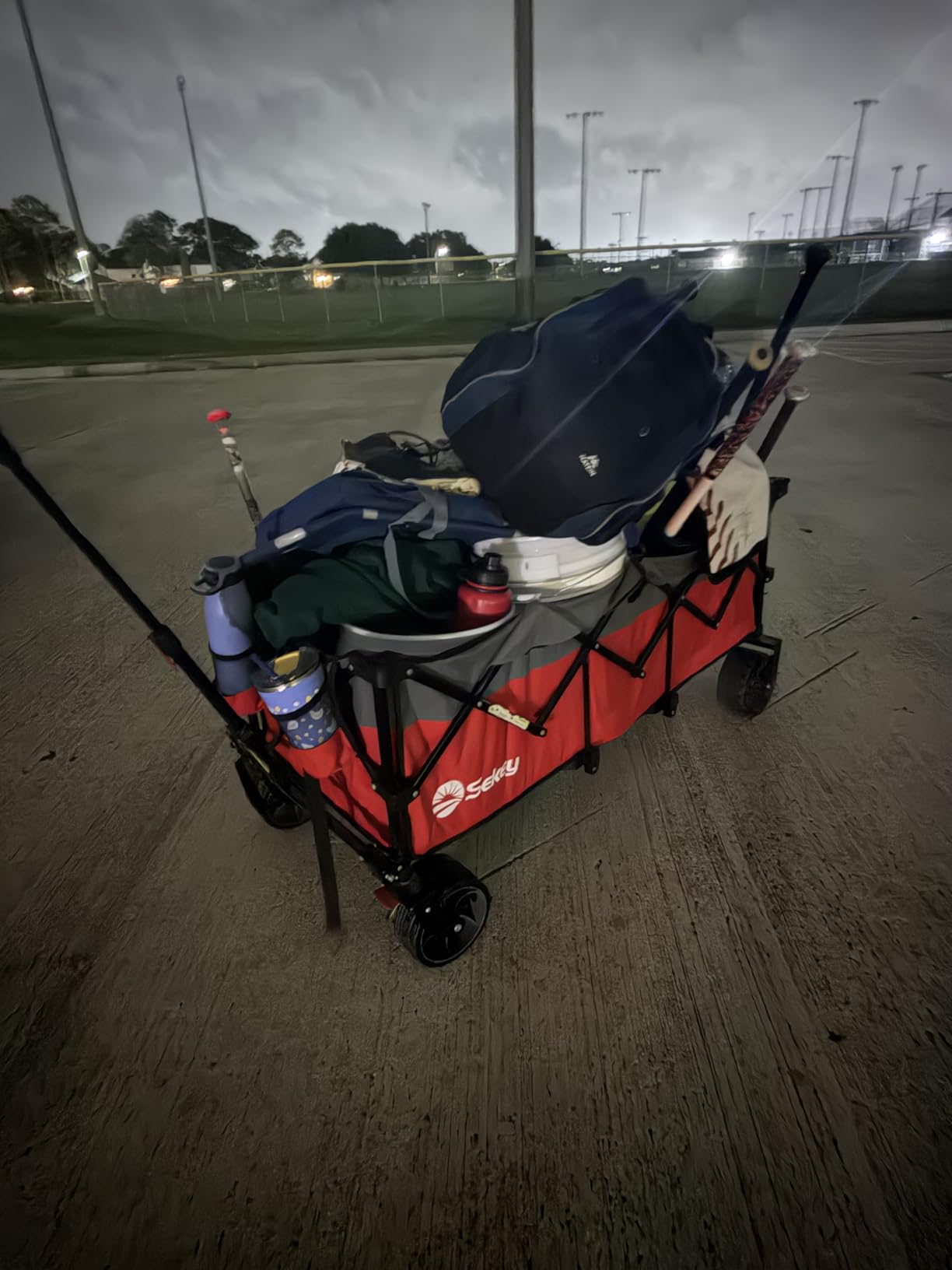 Sekey 300L Extended Collapsible Wagon, 660 lb Capacity, 48 in Long | Extra-large foldable wagon cart with all-terrain wheels with brakes customer photo 2