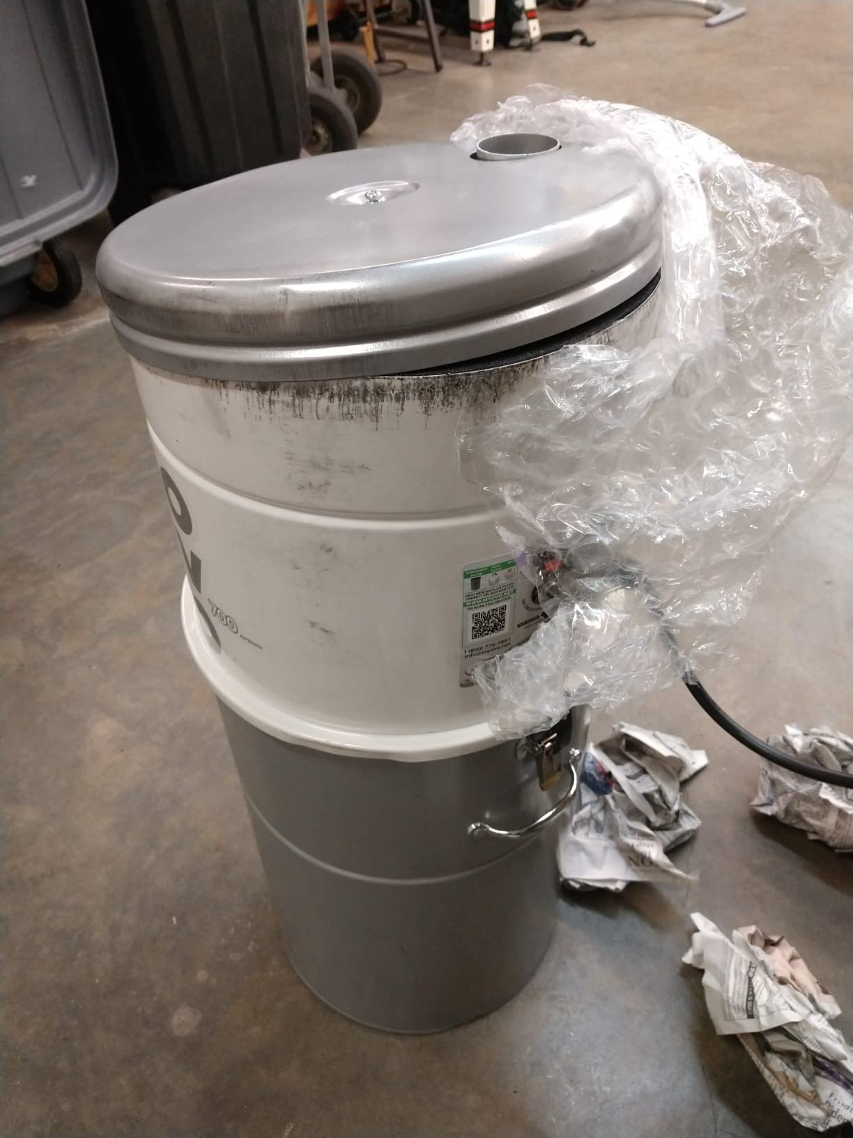 OVO 700 Airwatts Heavy Duty Powerful Central Vacuum System, Hybrid Filtration (with or Without Disposable Bags) 35L or 9.25Gal Bottom Load Dust Bin customer photo 2