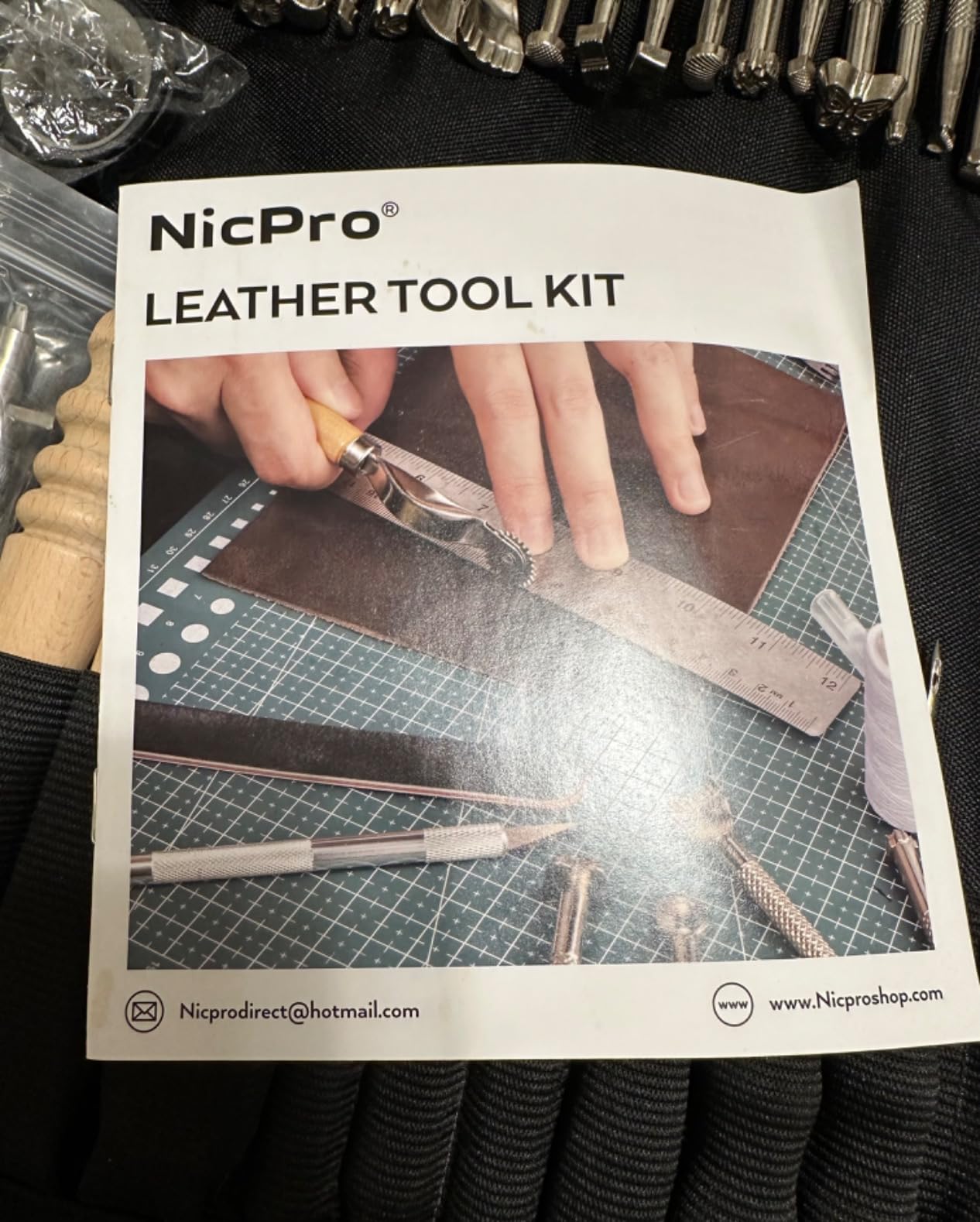 Nicpro 85PCS Leather Tooling Beginner Kit with Custom Storage Bag | Adults Leather Working Craft Tools, For Stamping Sewing Carving Cutting Punching, Leather Making customer photo 2