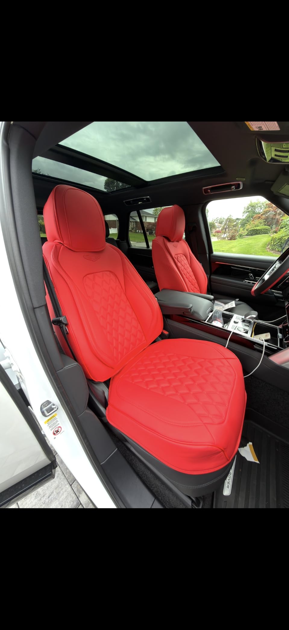 Coverado Front Seat Covers, Car Seat Covers Front Seats, Nappa Leather Seat Covers for Cars, Waterproof Seat Covers with Lumbar Support Universal Fit for Most Cars SUV Trucks (Front, Black) customer photo 1