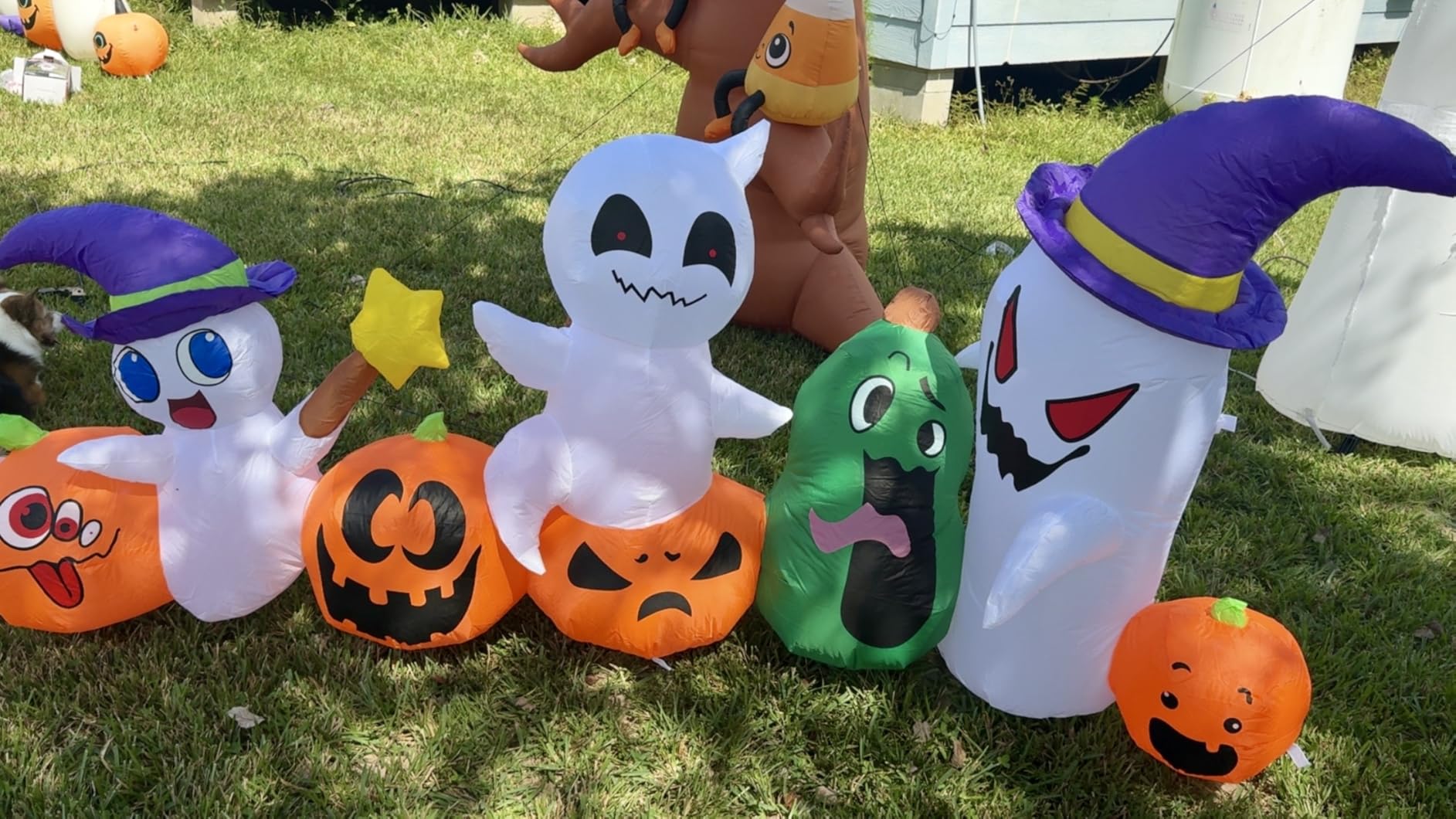 8 FT Halloween Inflatables Blow up Outdoor Decoration, Inflatable Ghost with Pumpkin Led Light Inflatables Outdoor Decor Blow up Inflatables for Holiday Party Lawn Yard Garden Décor customer photo 2