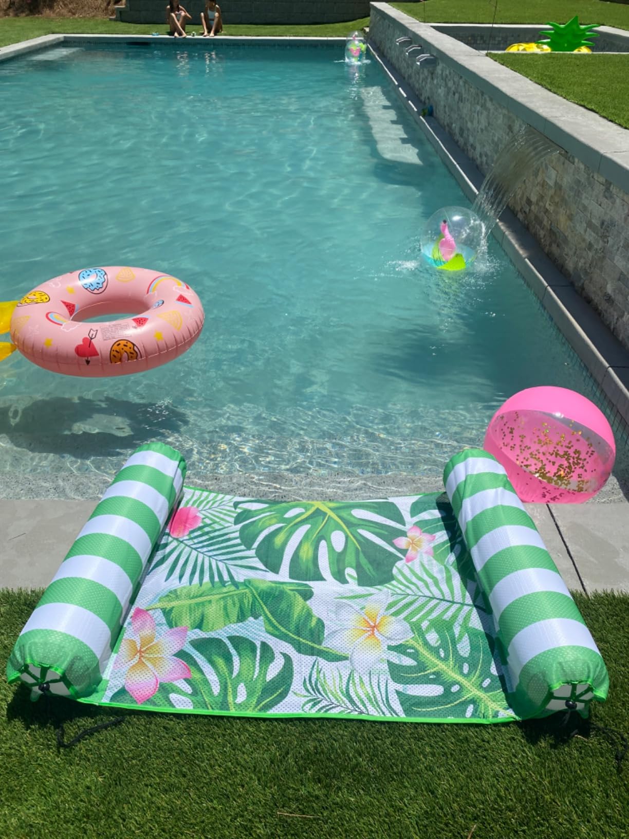 WERNNSAI Pool Floats for Adults - Inflatable Water Hammock Fabric Mesh Pool Rafts Portable Multi-Purpose 4-in-1 Floating Swimming Hammock Lounge Chair Drifter for Summer Beach Party customer photo 1