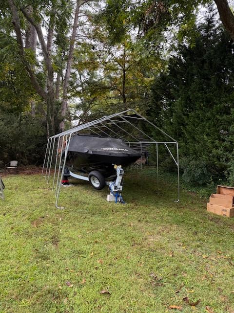ADVANCE OUTDOOR 8x8 ft Storage Shelter Garage Tent with 2 Roll up Doors & Vents Outdoor Portable Carport for Motorcycle ATV Anti-UV Snow Resistant Waterproof, Gray customer photo 1