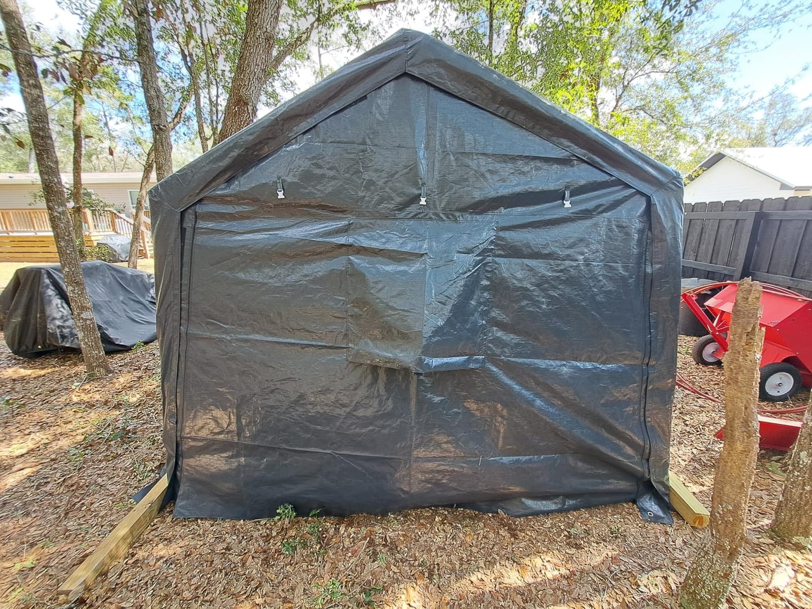 ADVANCE OUTDOOR 8x8 ft Storage Shelter Garage Tent with 2 Roll up Doors & Vents Outdoor Portable Carport for Motorcycle ATV Anti-UV Snow Resistant Waterproof, Gray customer photo 2