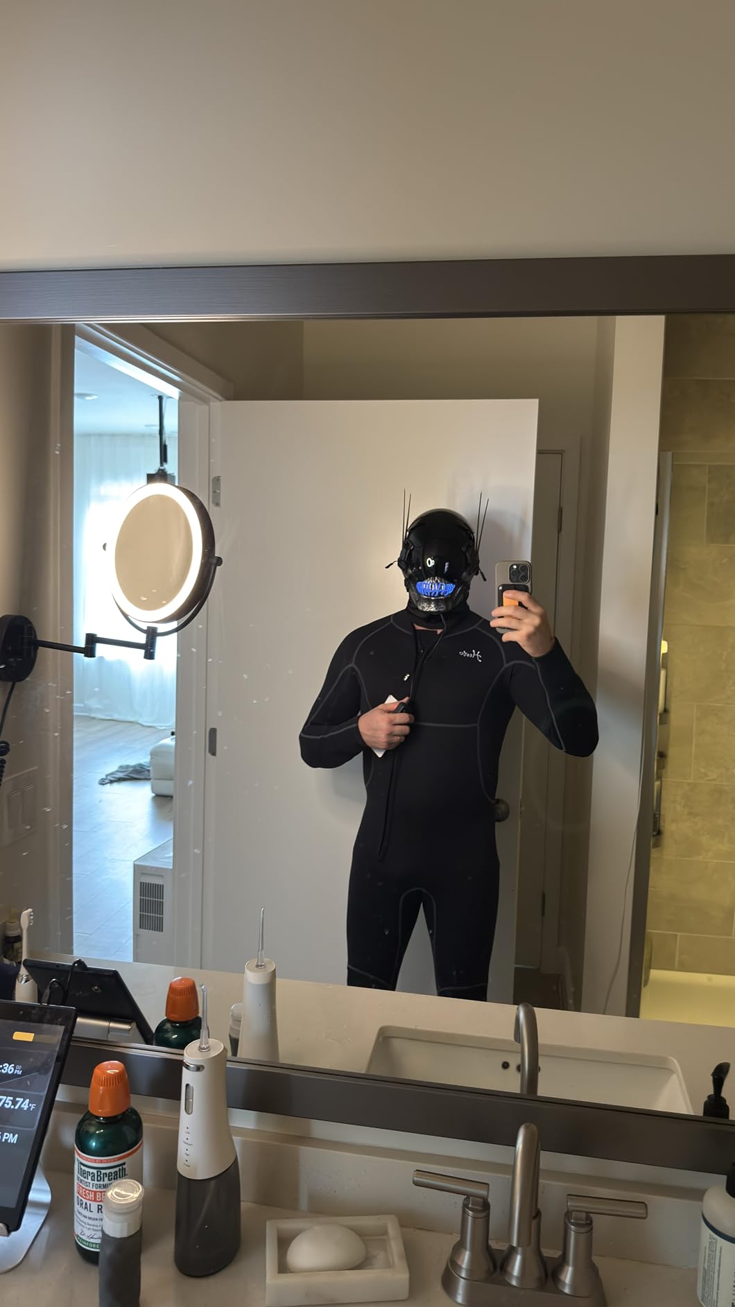 Hevto Men Wetsuits 3/2mm Neoprene Wet Suit Back Front Zip in Cold Water for Surfing Swimming Diving customer photo 2