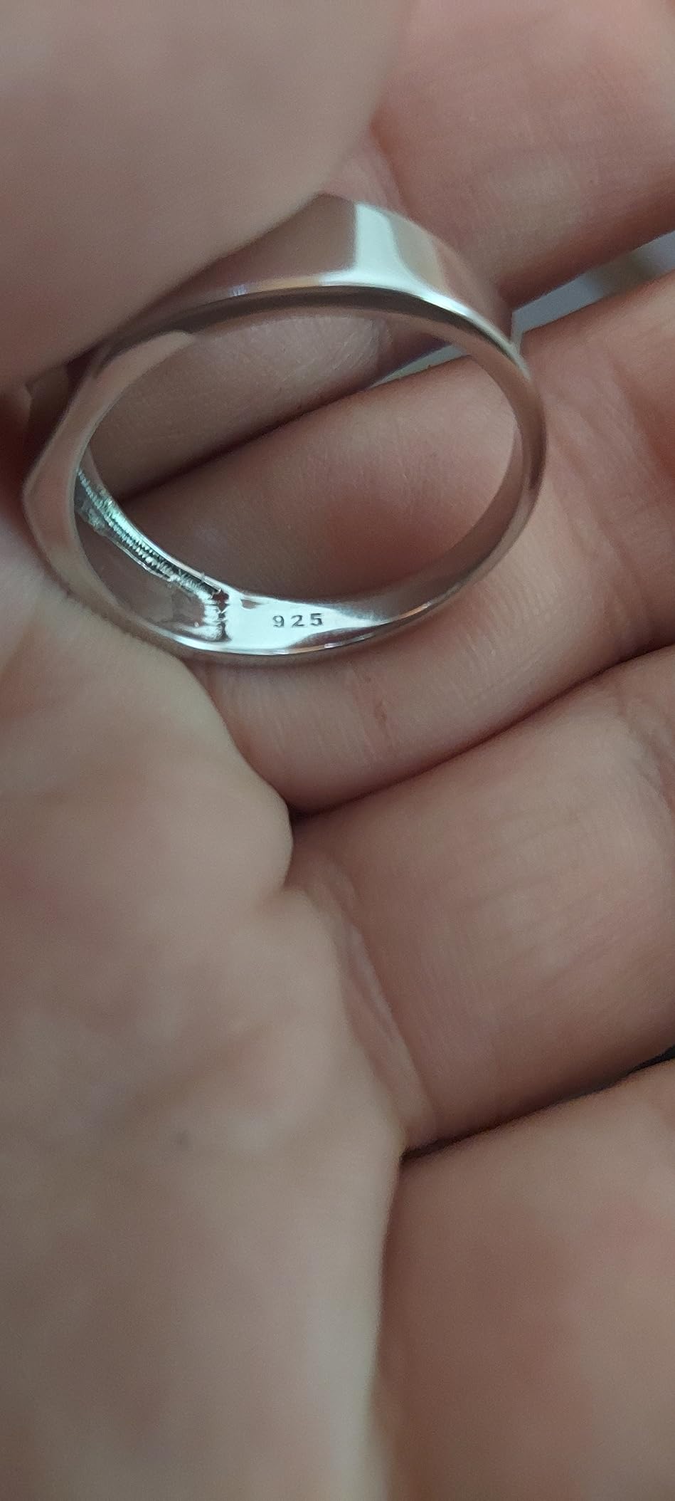 Mens 925 Sterling Silver Signet Rings, 9MM High Polished Rings for Men, Size 7-12 customer photo 1