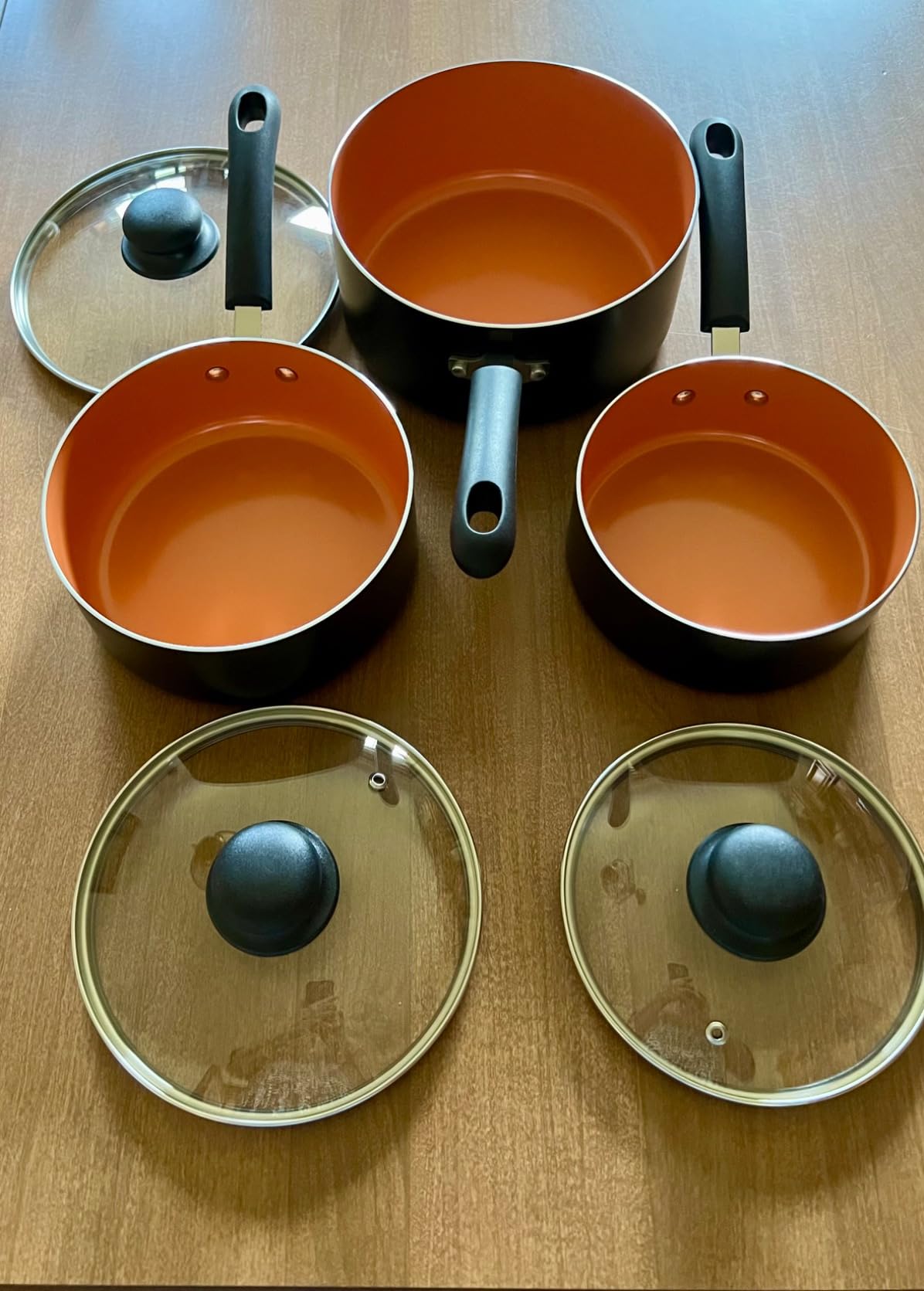 MICHELANGELO Nonstick Sauce Pan with Lid 1QT, 2QT & 3QT, Ceramic Saucepan Set, Copper Sauce pans, Non-Toxic Saucepan, Multipurpose Cooking Pots Set For Home Kitchen, Compatible induction customer photo 1