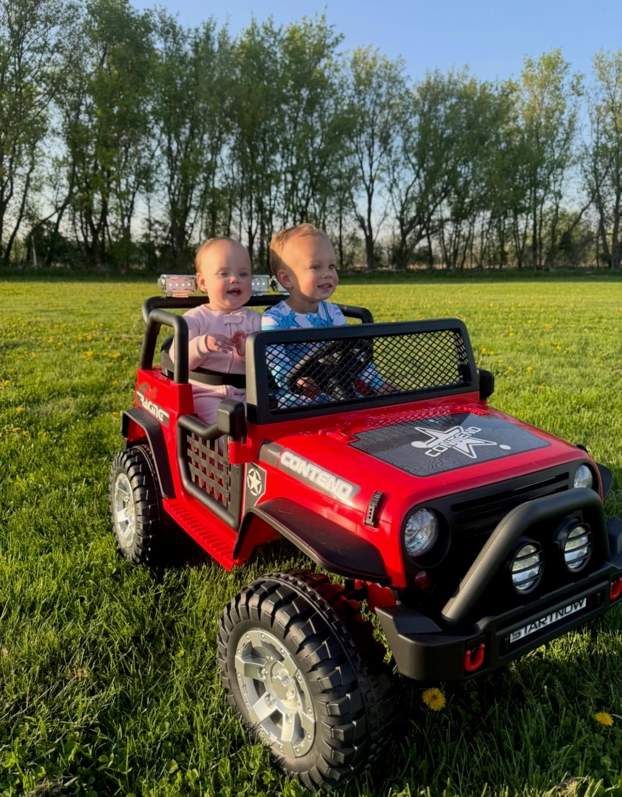 SEHOMY 2-Seater Kids Electric Car, 110LBS Max Load, 19
