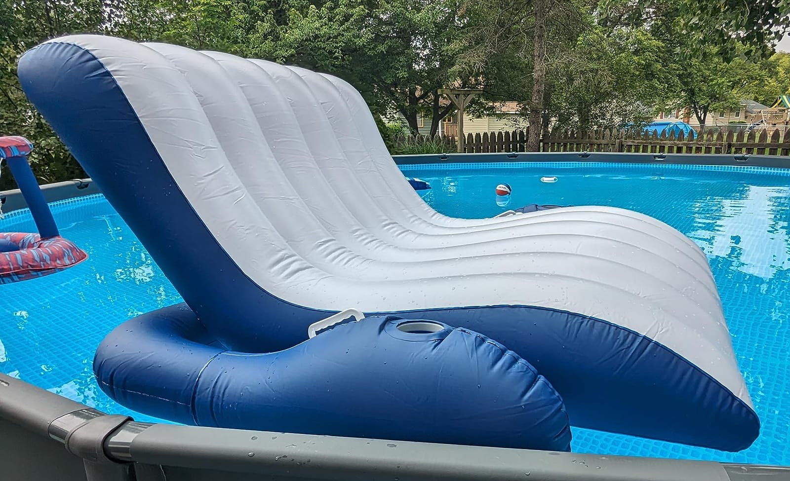 Giant Luxury Pool Float Recliner Chair for 1-2 Adults, Extra Large Heavy Duty Inflatable Pool Floats Adult, Lounger Raft for Pool Floating, Lake, River, Beach - Pool Accessory Lake House Gift customer photo 1
