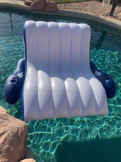 Giant Luxury Pool Float Recliner Chair for 1-2 Adults, Extra Large Heavy Duty Inflatable Pool Floats Adult, Lounger Raft for Pool Floating, Lake, River, Beach - Pool Accessory Lake House Gift customer photo 2