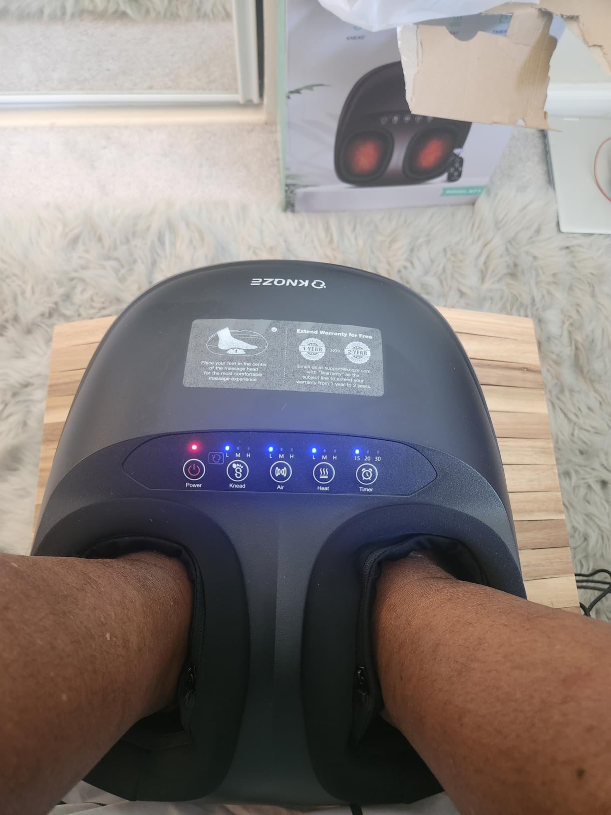 KNQZE Shiatsu Foot Massager with Heat and Compression, Deep Kneading Foot Massage for Plantar Fasciitis Relief, Remote Control, Multi Massage Modes, Auto Shut-Off Timer, FSA Eligible, Mothers Day gift | Deep Kneading Shiatsu Massage, Multiple Heat & Compression Levels, Remote Control, Fits Men's Size 13, Gift for Women Men Mom customer photo 1
