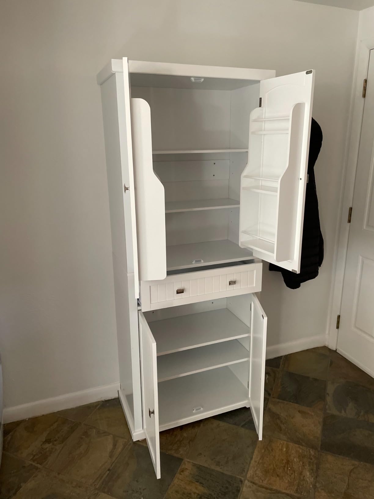 VASAGLE Pantry Cabinet, 71.7-Inch High Freestanding Tall Cupboard Storage Cabinet with a Drawer, 2 Cabinets, 4 Adjustable Shelves, 6 Door Shelves, for Living Room, Kitchen, White UBBC561P31V2 customer photo 1