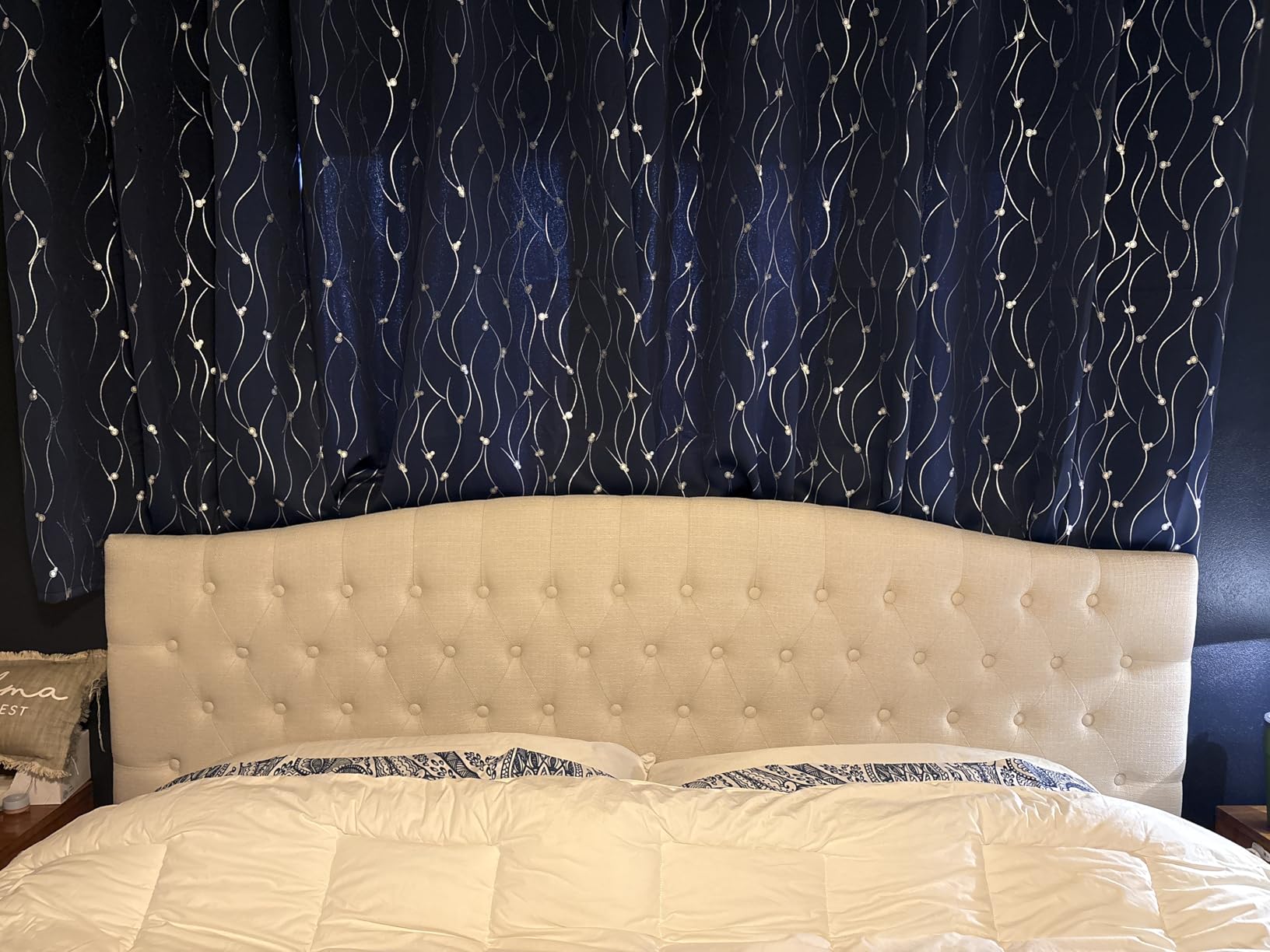 Befurtori King Headboard Only, Linen Classic Tufted Design, Ivory | 2 installation options: 1.bed frame mount 2.wall mount (for adjustable bed), Classic hand-tufted headboard king size customer photo 2