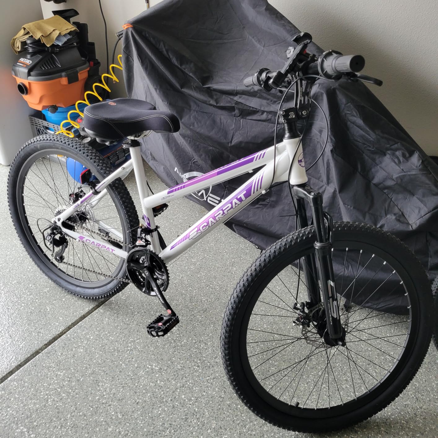 24/26 Inch Mountain Bike for Women Girls, 21-Speed Mountain Bicycle with Disc/V-Brakes and Front Fork Suspension, Carbon Steel Frame MTB Bike customer photo 1
