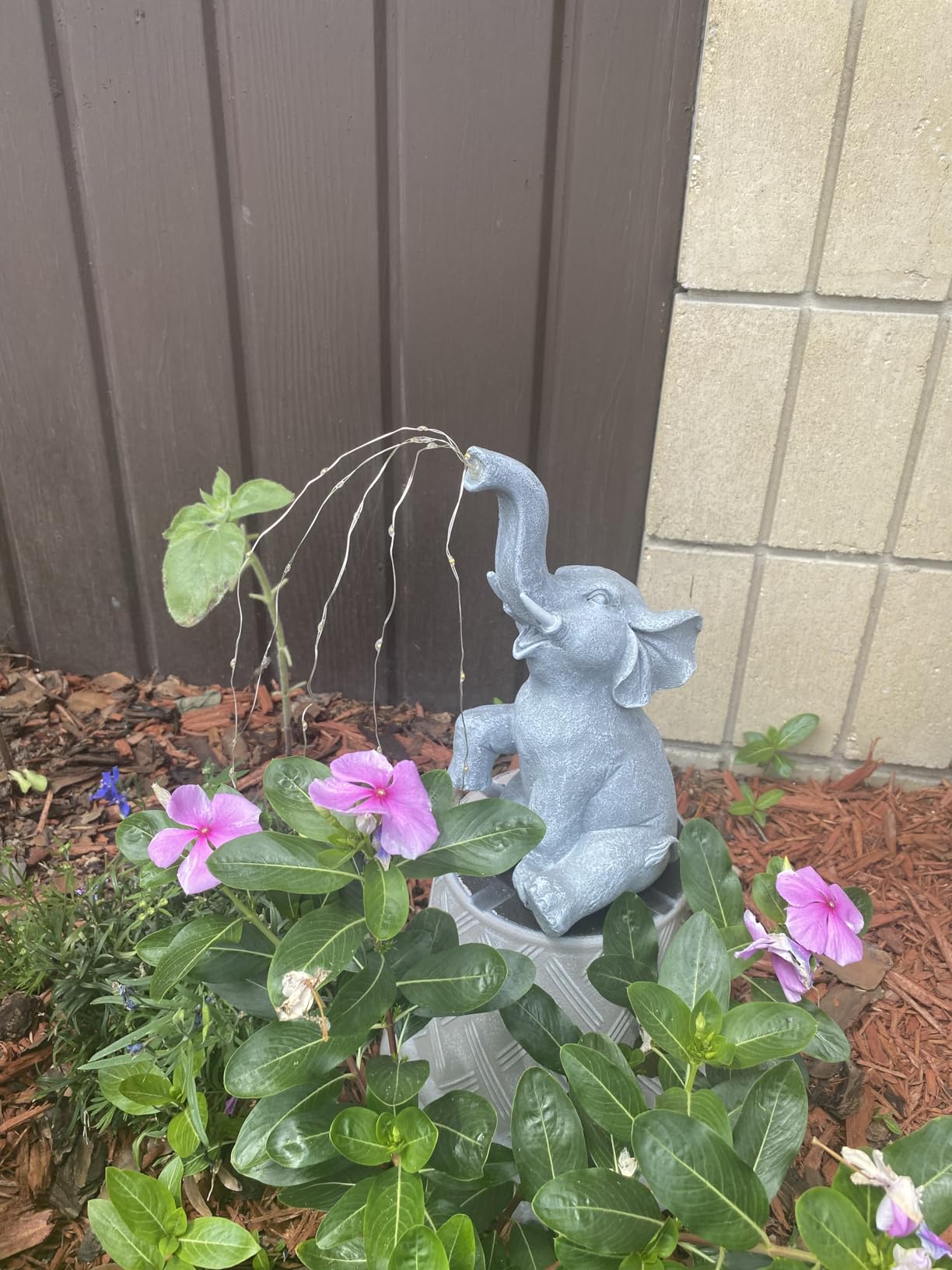 GIGALUMI Solar Garden Decor Watering Elephant Statues Outdoor, Birthday Gifts for Women Mom Grandma Senior Elder, Elephant Ornament for Balcony, Garden, Patio, Yard, Lawn (Constant Lights Only) customer photo 1