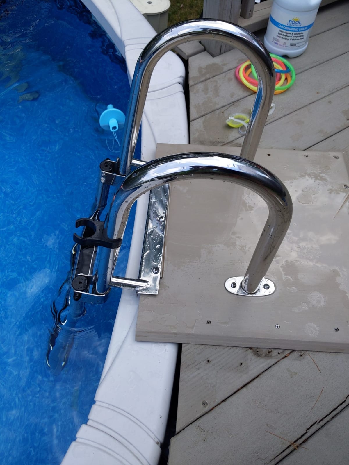 4-Step Heavy-Duty Stainless Steel Pontoon Boat Ladder with Extra Wide Steps & Handrails | Telescoping Folding Rear Entry Ladder, 600lbs Capacity, Marine-Grade 316 Stainless Steel customer photo 1