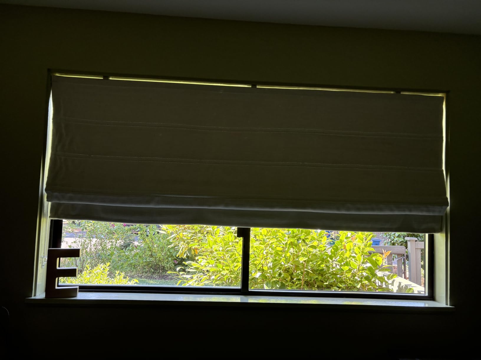 Cordless Linen Roman Shades, Natural Custom Fabric Room Darkening Roman Window Shades Blinds for Doors, French Doors, Kitchen Windows, Bathroom Windows customer photo 2
