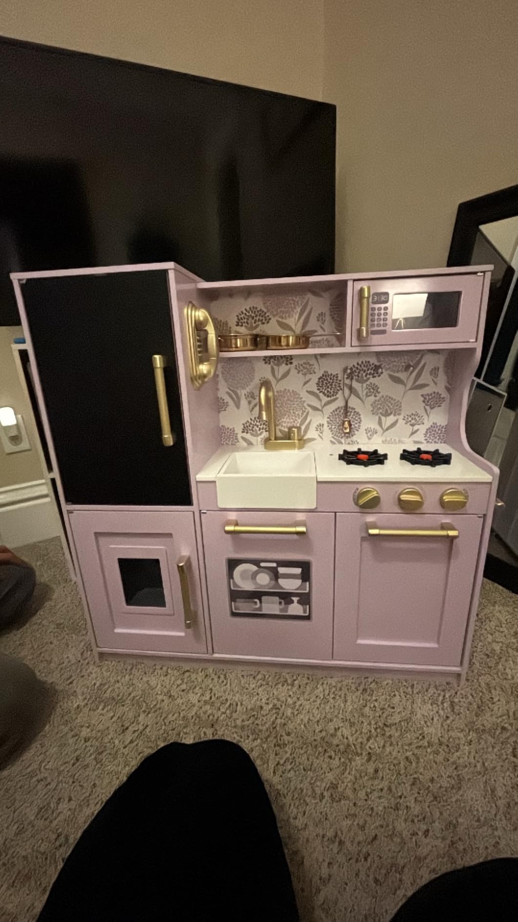 Best Choice Products Wooden Play Kitchen for Kids, Pretend Play Cooking Toy Set with Sink, Oven, Microwave, Refrigerator, Ice Maker & Accessories, Kitchen Playset for Toddlers Ages 3+ - White customer photo 1